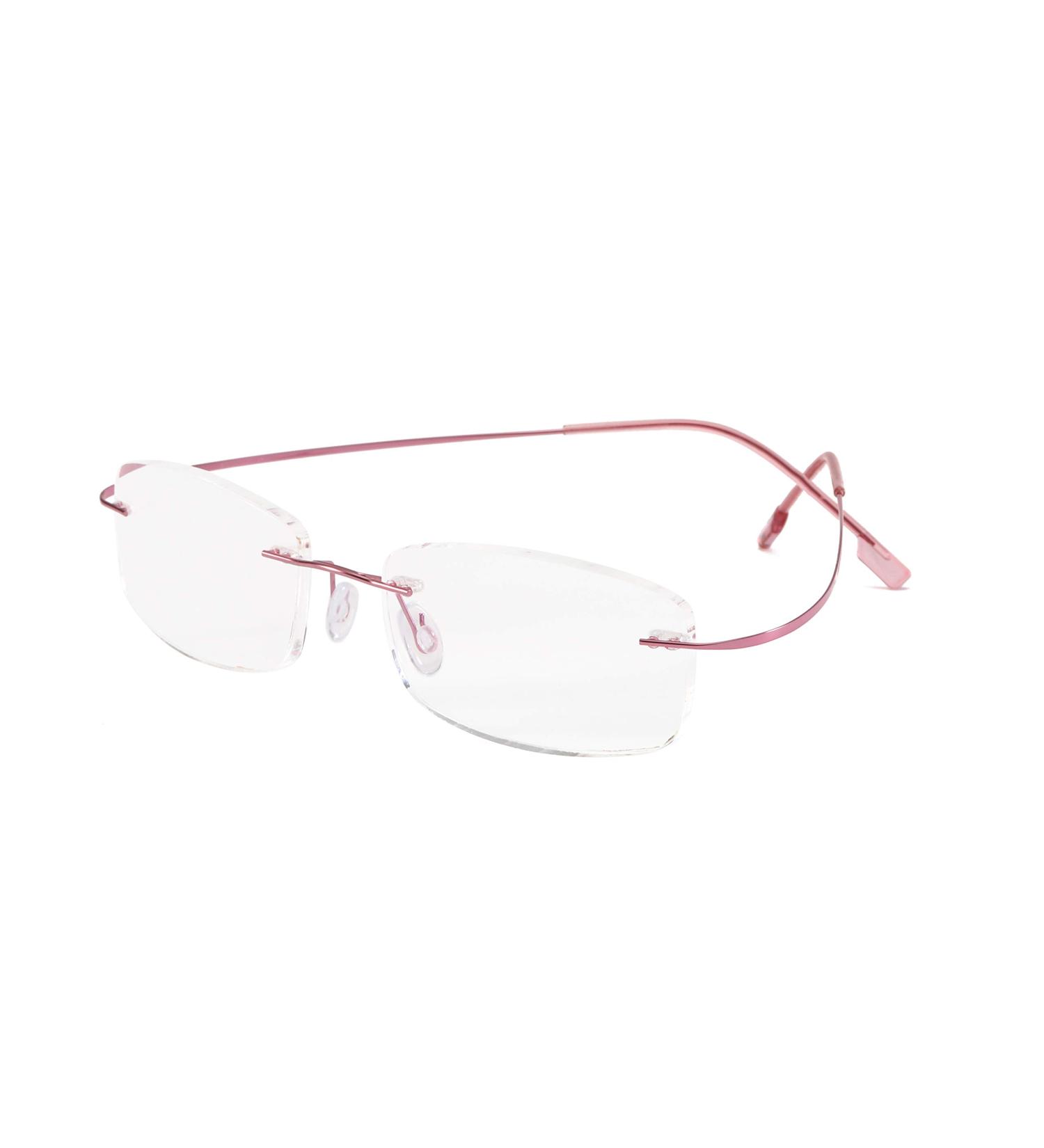 Shop Rimless Titanium Reading Glasses +1.50 for Men & Women - Lightweight & Stylish Pink Reading Aid - Buy Online on GoSupps.com