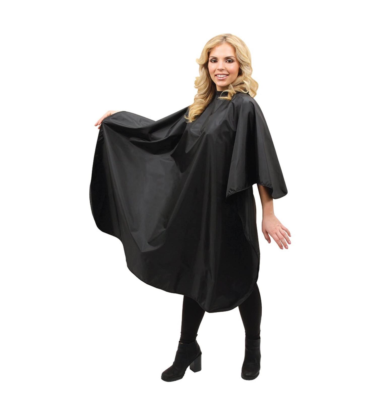 ForPro Poly Chemical Cape - Professional Hair Salon Styling Cape | Black | 58 L x 47 W - Buy Online on GoSupps.com
