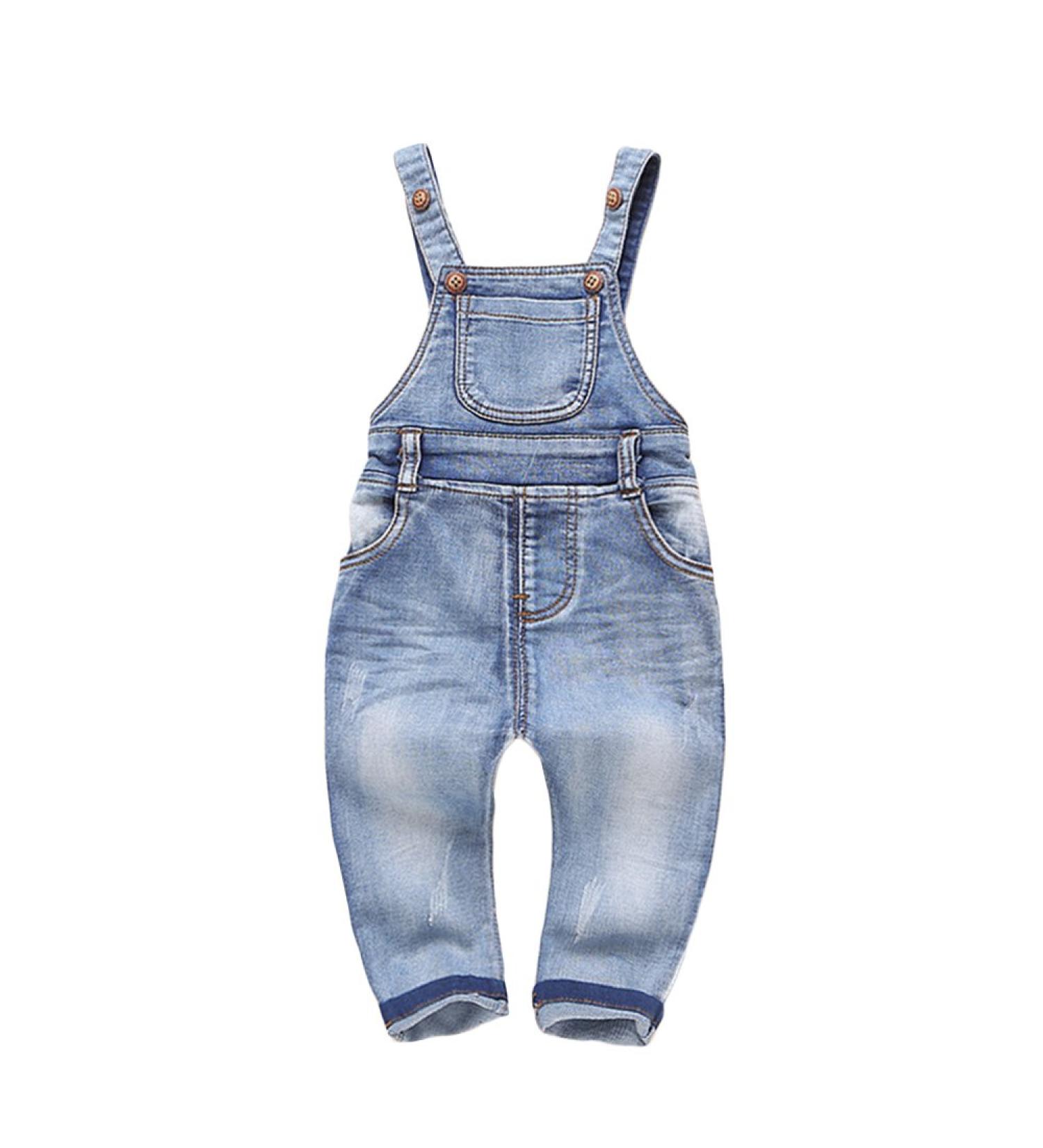 KIDSCOOL SPACE Baby & Little Boys/Girls Ripped Denim Overalls 6-12 Months Light Blue - Buy Online on GoSupps.com