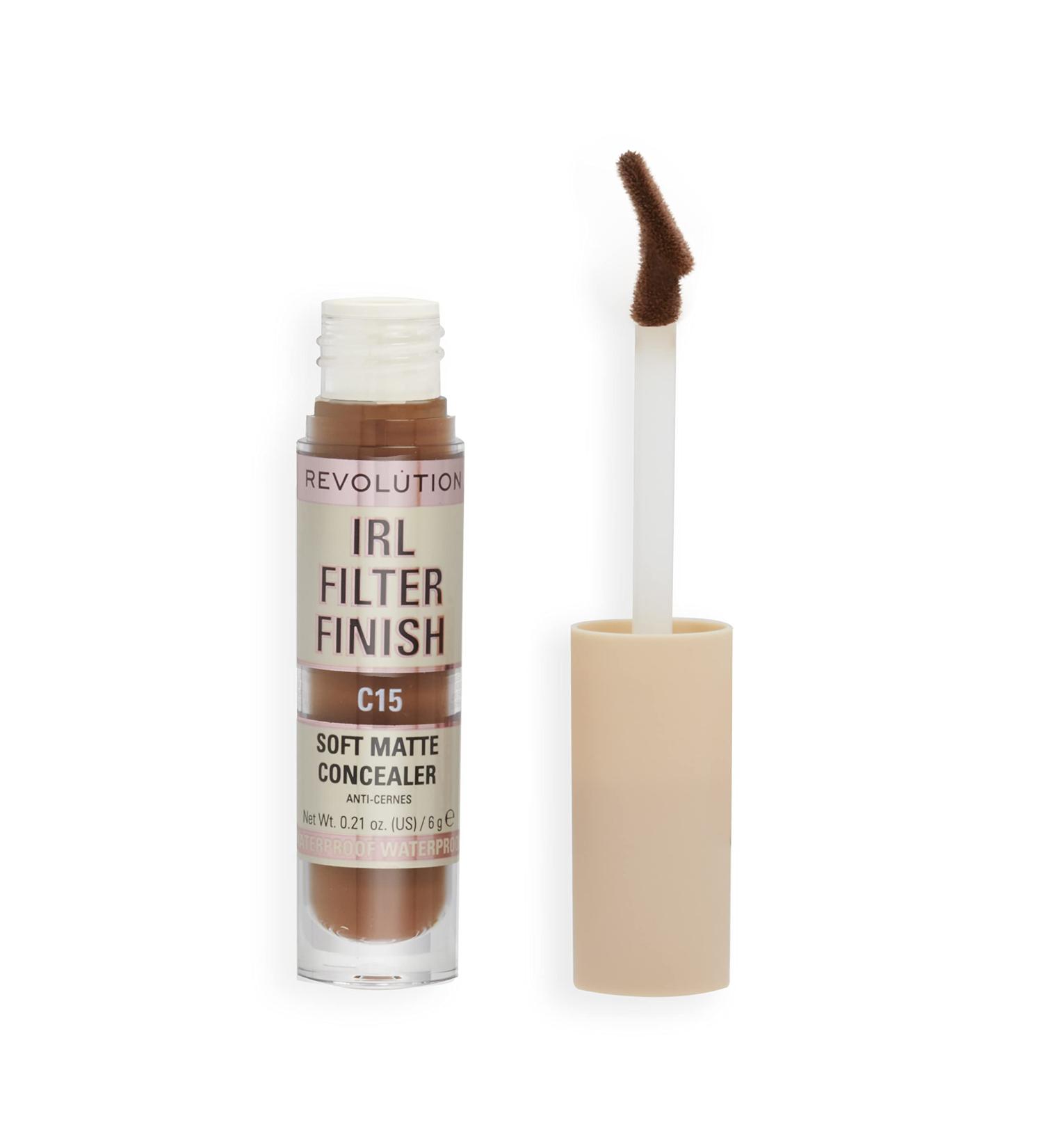 Makeup Revolution IRL Filter Finish Concealer C15 - Medium to Full Coverage - 6g & 18g (Pack of 1) - Buy Online on GoSupps.com