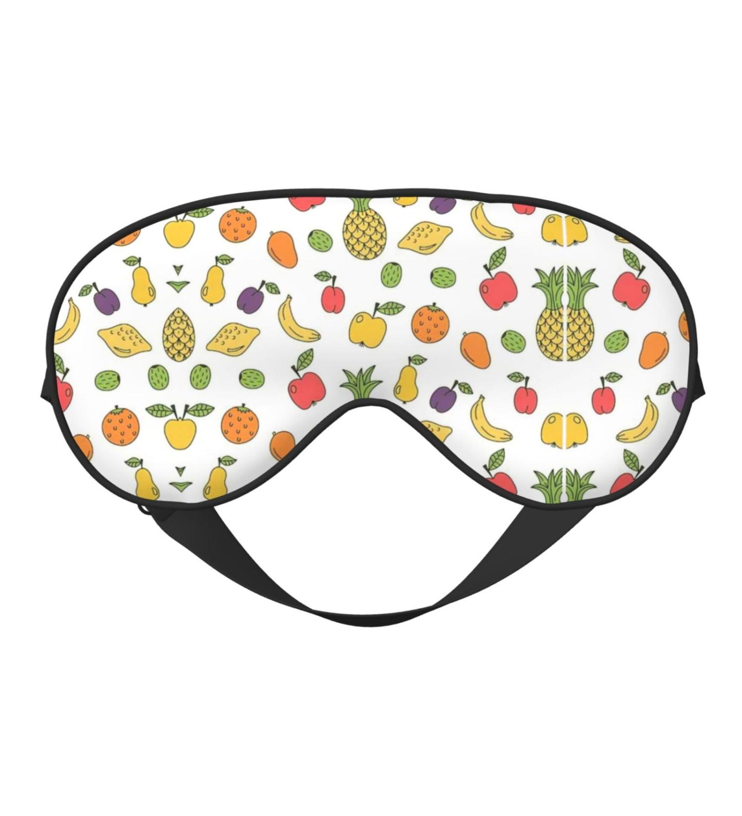SSIMOO Banana Strawberry Pineapple Sleep Mask | Adjustable & Breathable Eye Mask for Comfortable Sleep | Fashionable Black Design - International Shipping Available - Buy Online on GoSupps.com