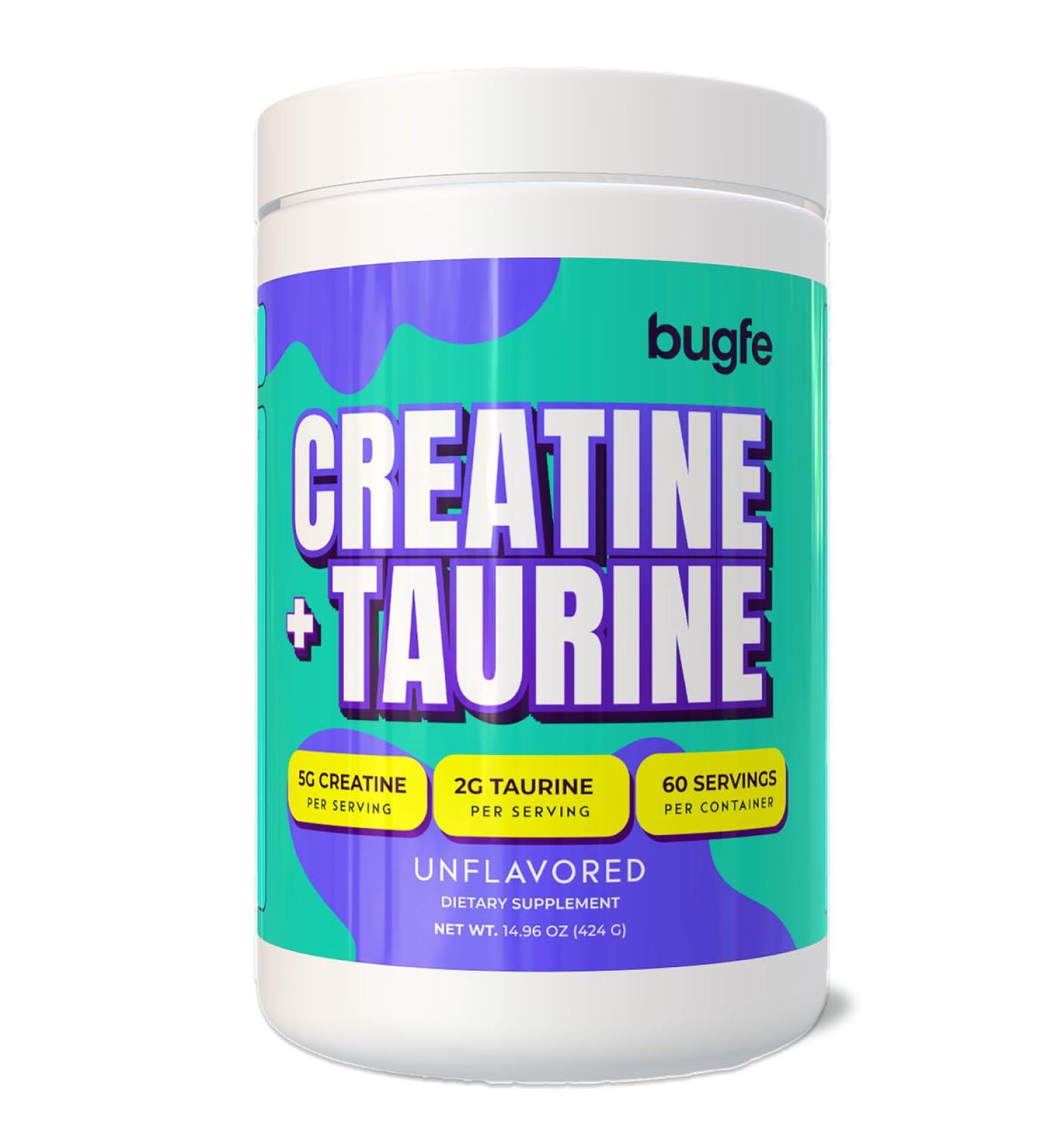 Creatine with Taurine for Women & Men - Unflavored Micronized Creatine Monohydrate Plus Taurine Powder to Support Muscle Strength Recovery & Brain Health (60 Servings) Unflavored 14.96 Ounce (Pack of 1) - Buy Online on GoSupps.com