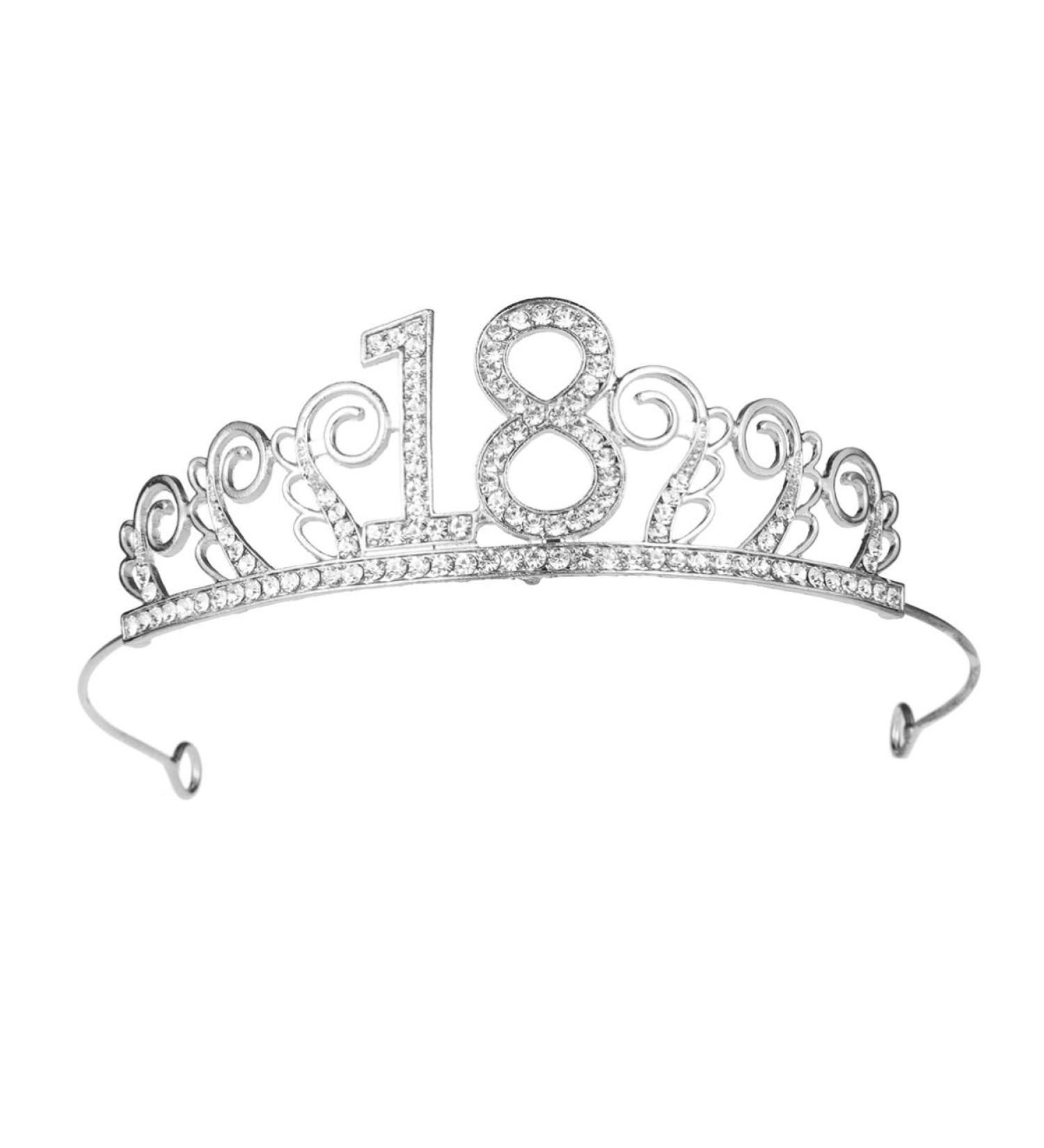 Buy Solustrie Happy Birthday Tiara - Golden & Silver Crystal Headband for 18th Birthday Party Decor - Buy Online on GoSupps.com
