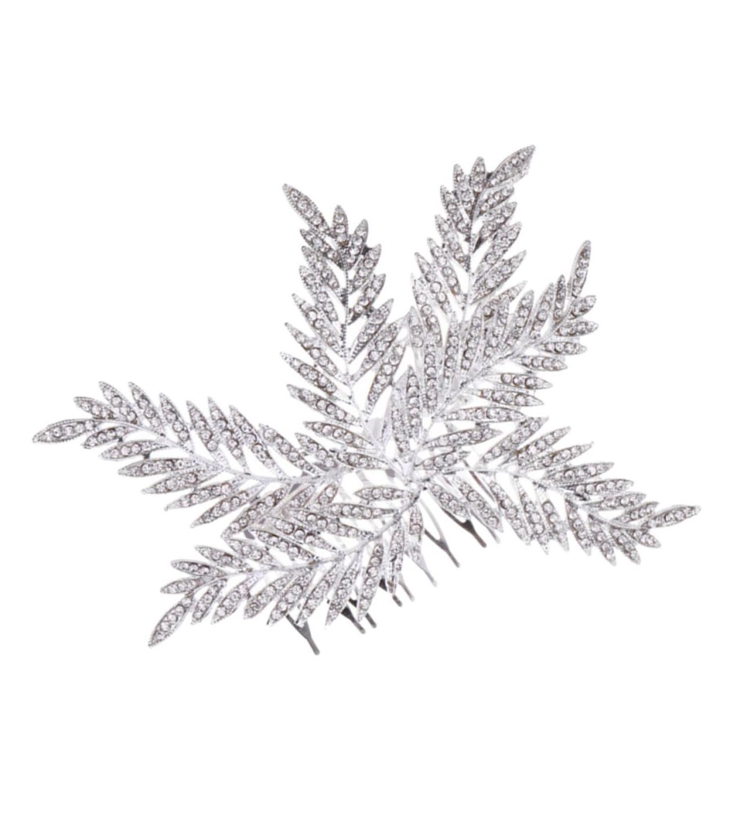 Beaupretty Comb bridal comb bridal headpieces for wedding leaves hair comb winter wedding decor Snowflake women hair Bridal Hair rhinestone floral hair clip bride Hair up crystal Wedding - Buy Online on GoSupps.com