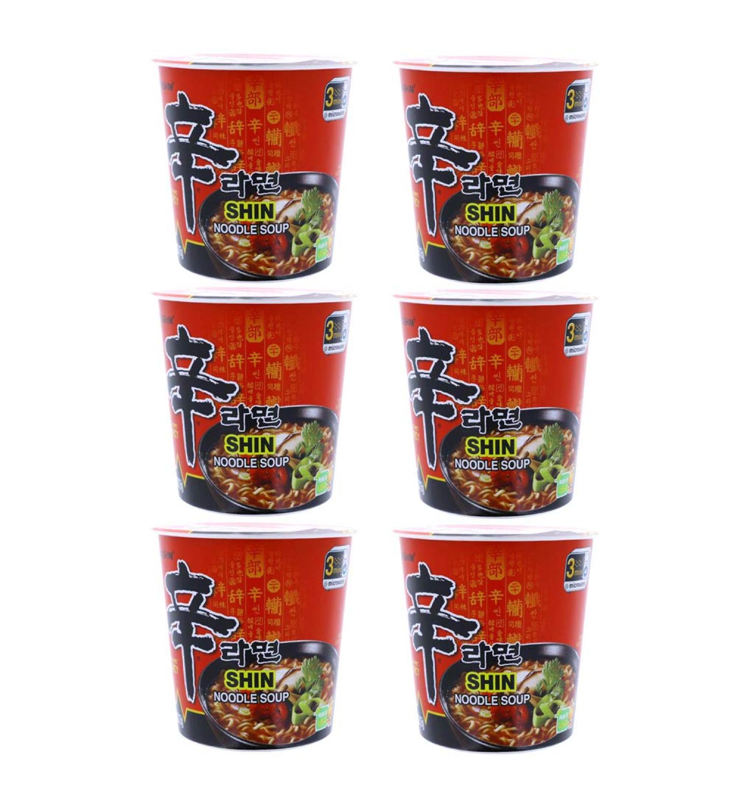Nongshim Shin Spicy Ramen Instant Cup Noodle 2.64oz (Pack of 6) - Gourmet & Spicy - Buy Online on GoSupps.com
