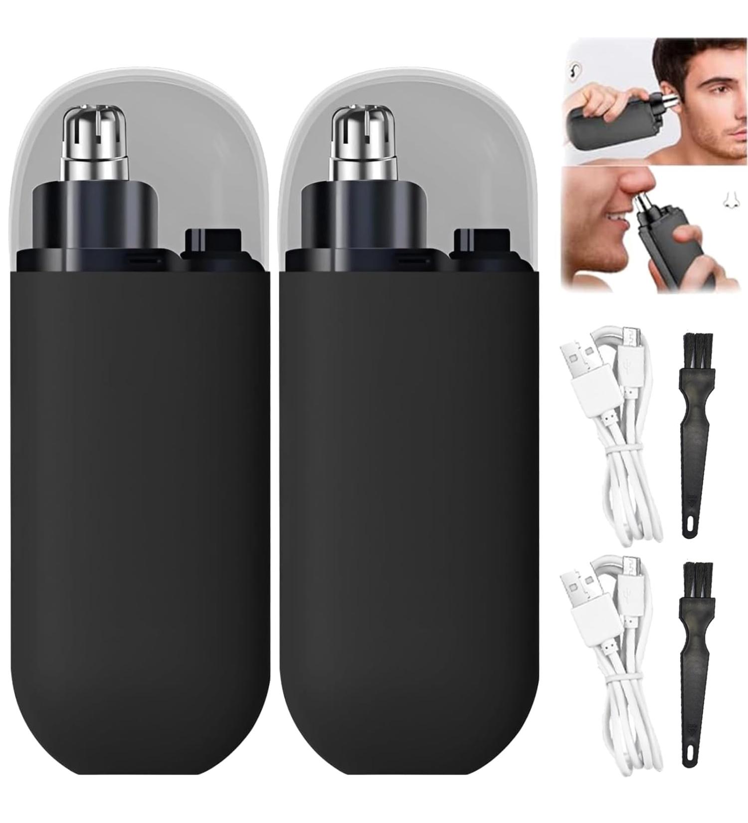 LONGLUAN Gelmalls Nose Trimmer Portable Nose Hair Trimmer Painless & Precision 2024 New Rechargeable Portable Nose Hair Trimmer Washabl Easy Cleansing Nose Hair Trimmer for Travel (2Pcs-Black) - Buy Online on GoSupps.com