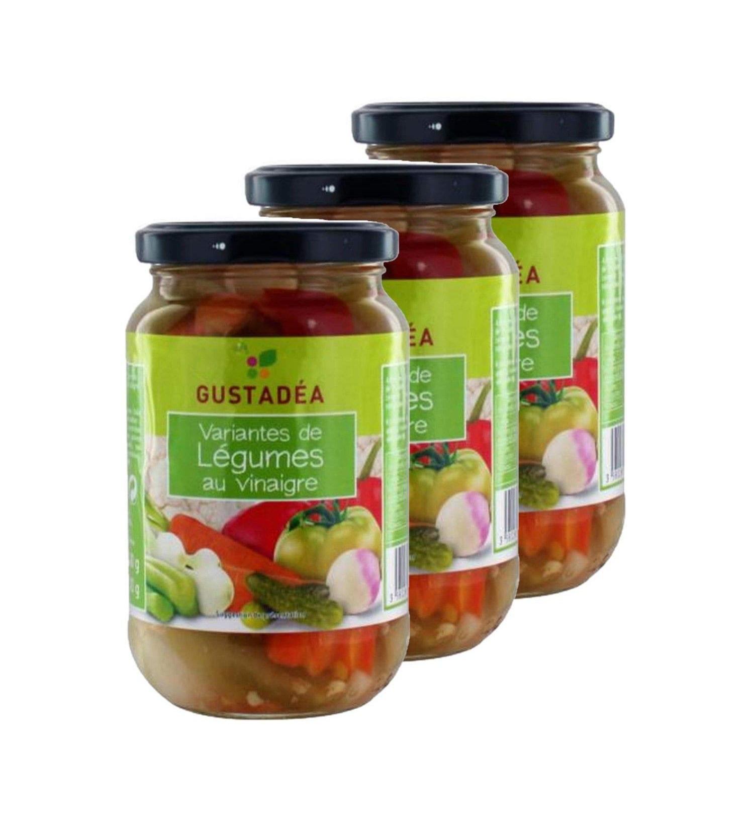 Set of 3 Variants of Vegetables in Vinegar – Gustadéa – Pot 340 g