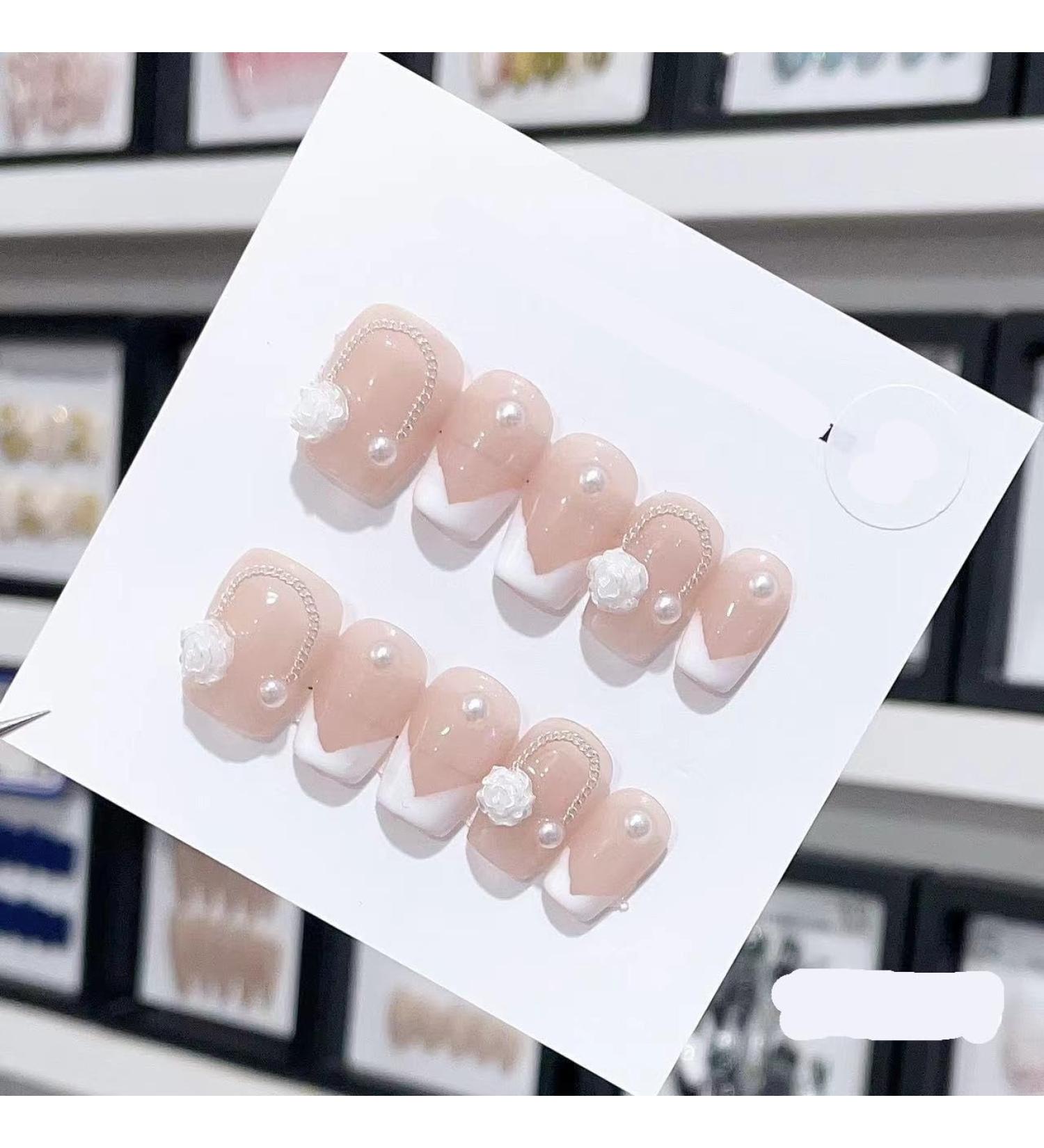 Handmade Long and Short Nail Patches for Artificial Nail Enhancement(Color:19556 Size:XS) - Buy Online on GoSupps.com