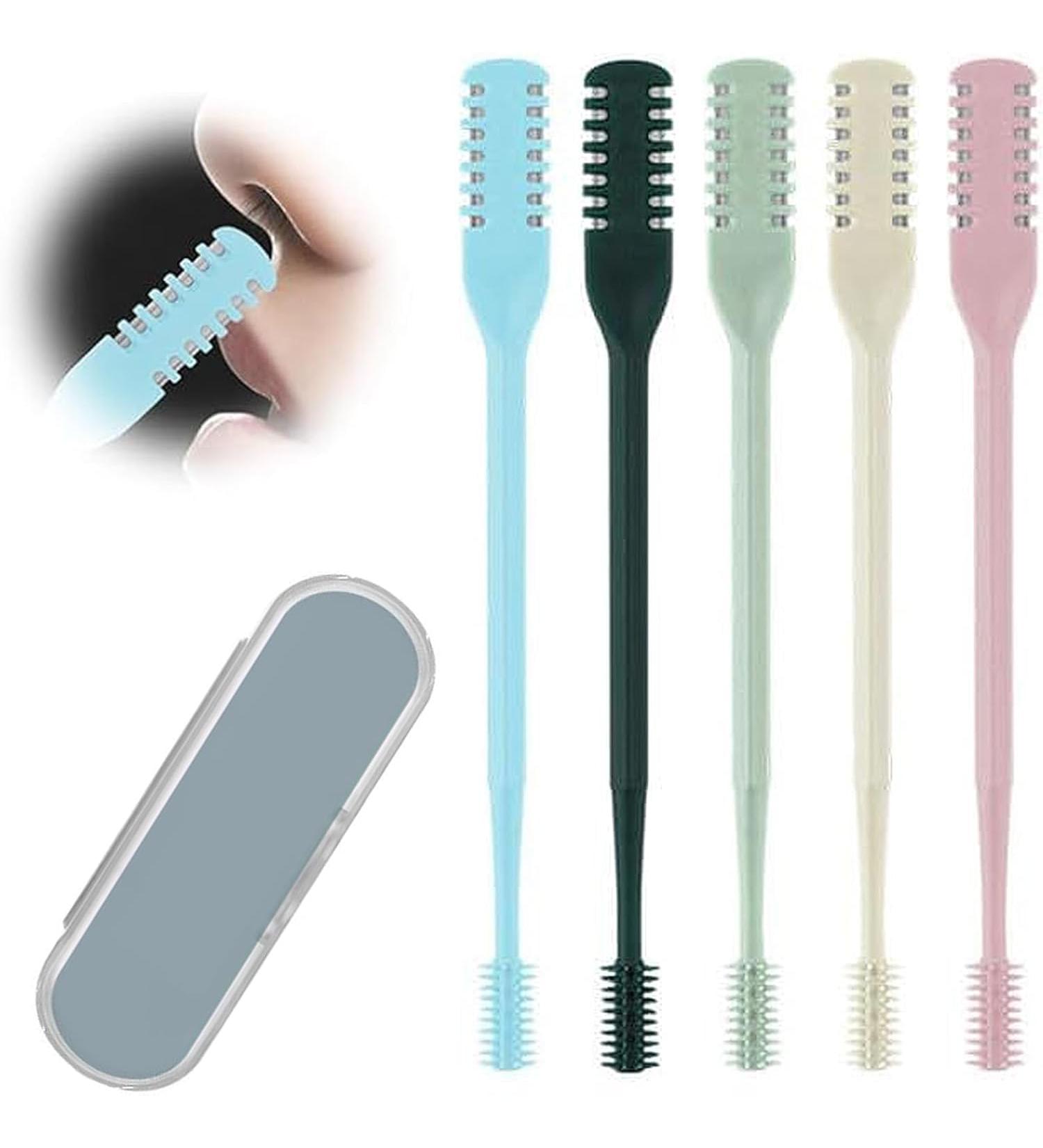 360 Rotating Nasal Hair Cutter & Trimmer - Double Sided Nose Hair Razor with Ear Picker | Pink Nose Hair Removal Tool (5PC - Buy Online on GoSupps.com