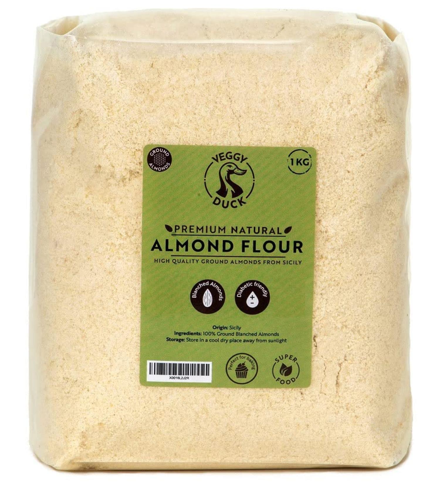 Veggy Duck - Italian Natural Almond Flour (1Kg) - Premium Finely Ground Almonds from Sicily - Buy Online on GoSupps.com