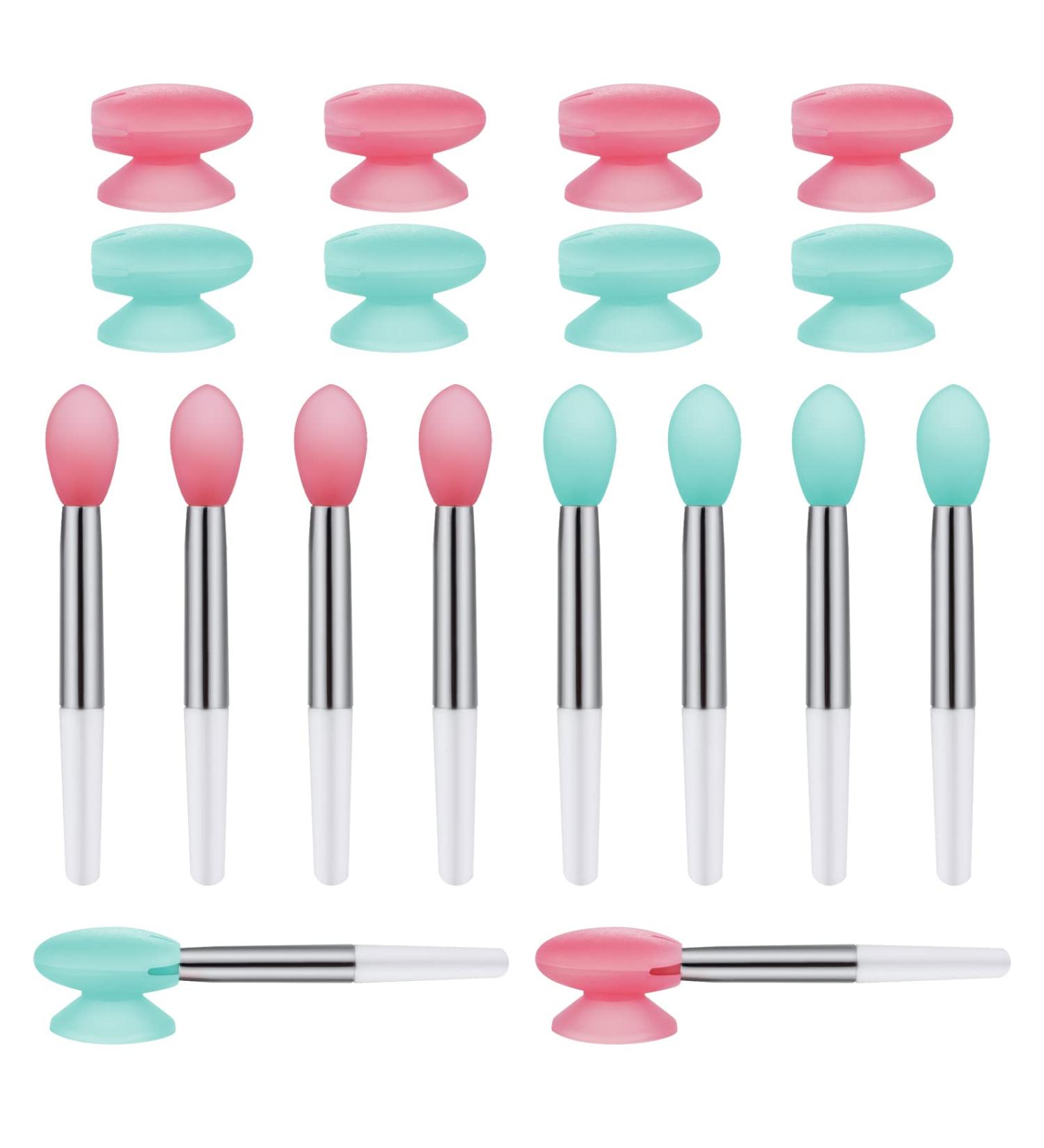 Silicone Lip Brushes with Covers 10pcs Lip Brushes for Lipsticks and 10pcs Covers Reusable Lip Applicators Silicone with Cap for Lip Gloss & Balm Eyeshadow Makeup (Mint Green Pink) - Buy Online on GoSupps.com