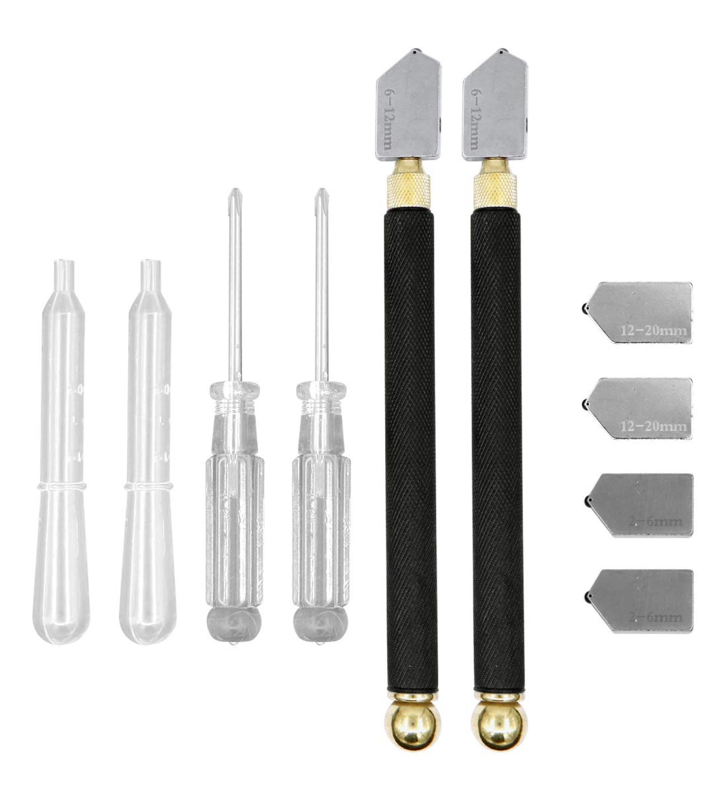 Pencil Style Glass Cutter Tool Set 2mm-20mm with Oil Feed Carbide Tip - Perfect for Mosaic, Tiles, Mirror, Stained Glass Cutting - Buy Online on GoSupps.com