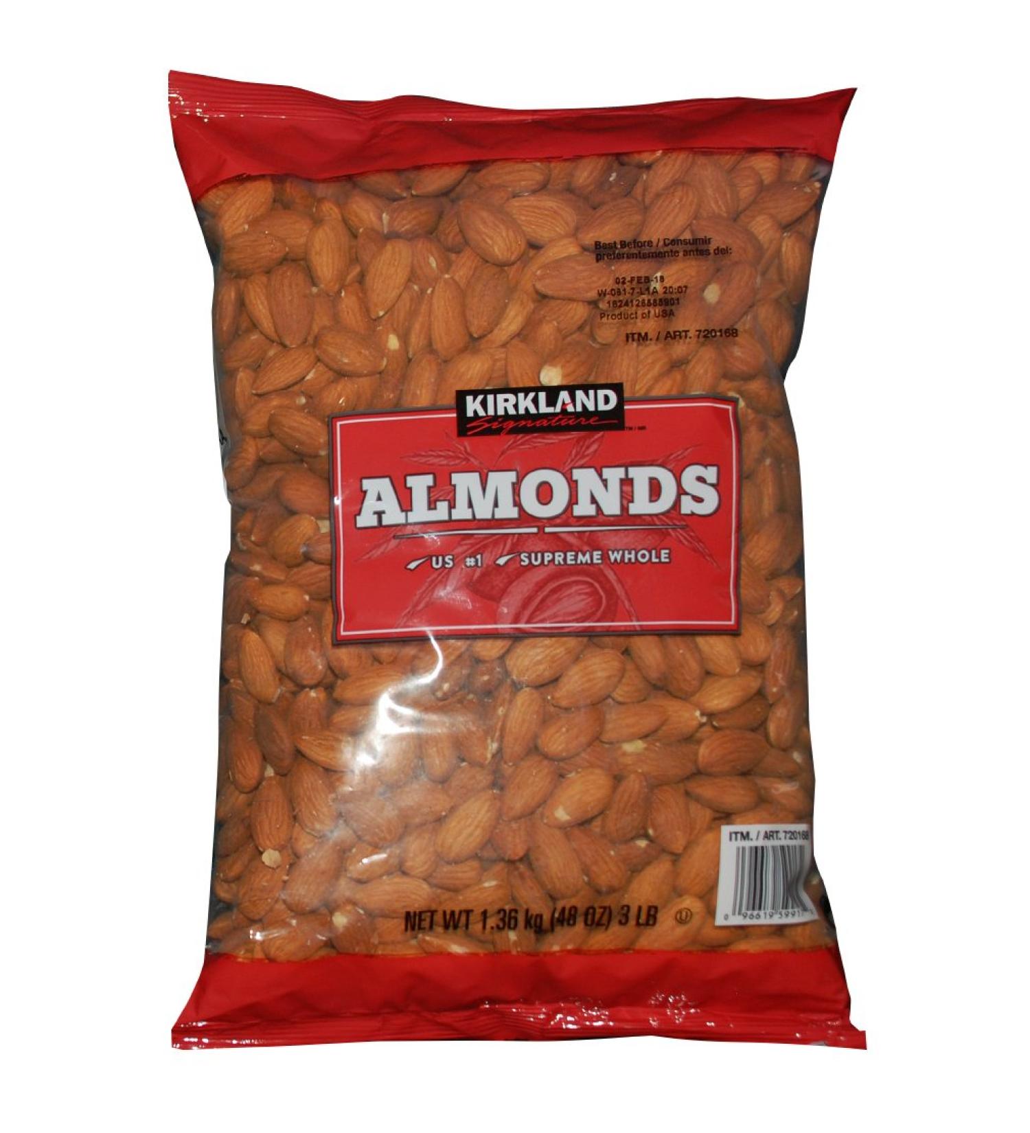 Kirkland Signature Almonds Supreme Whole 1.36 Kg - Buy Online on GoSupps.com