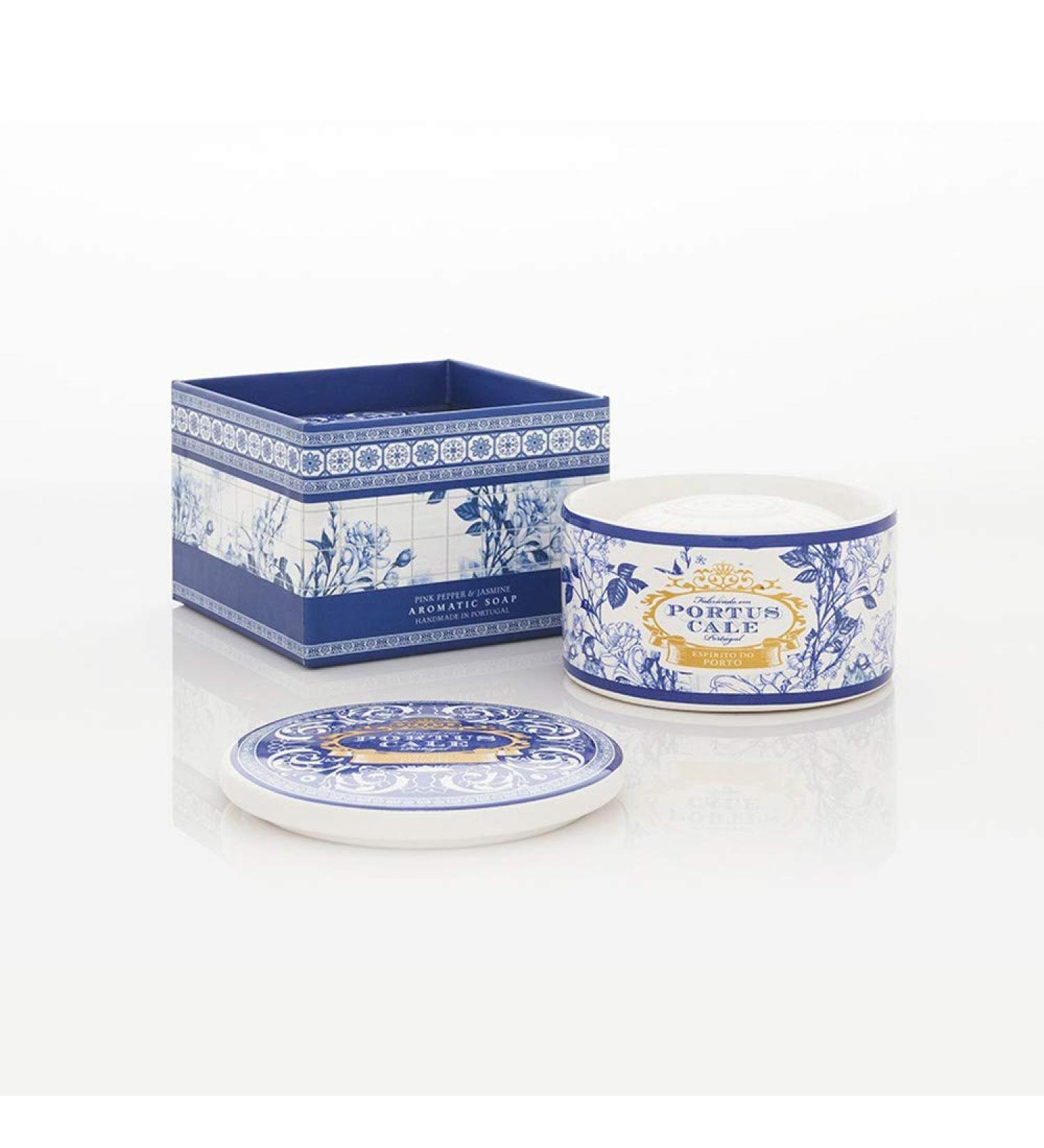 Castelbel Portus Cale Gold and Blue Pink Pepper and Jasmine Soap in Jewel Box
