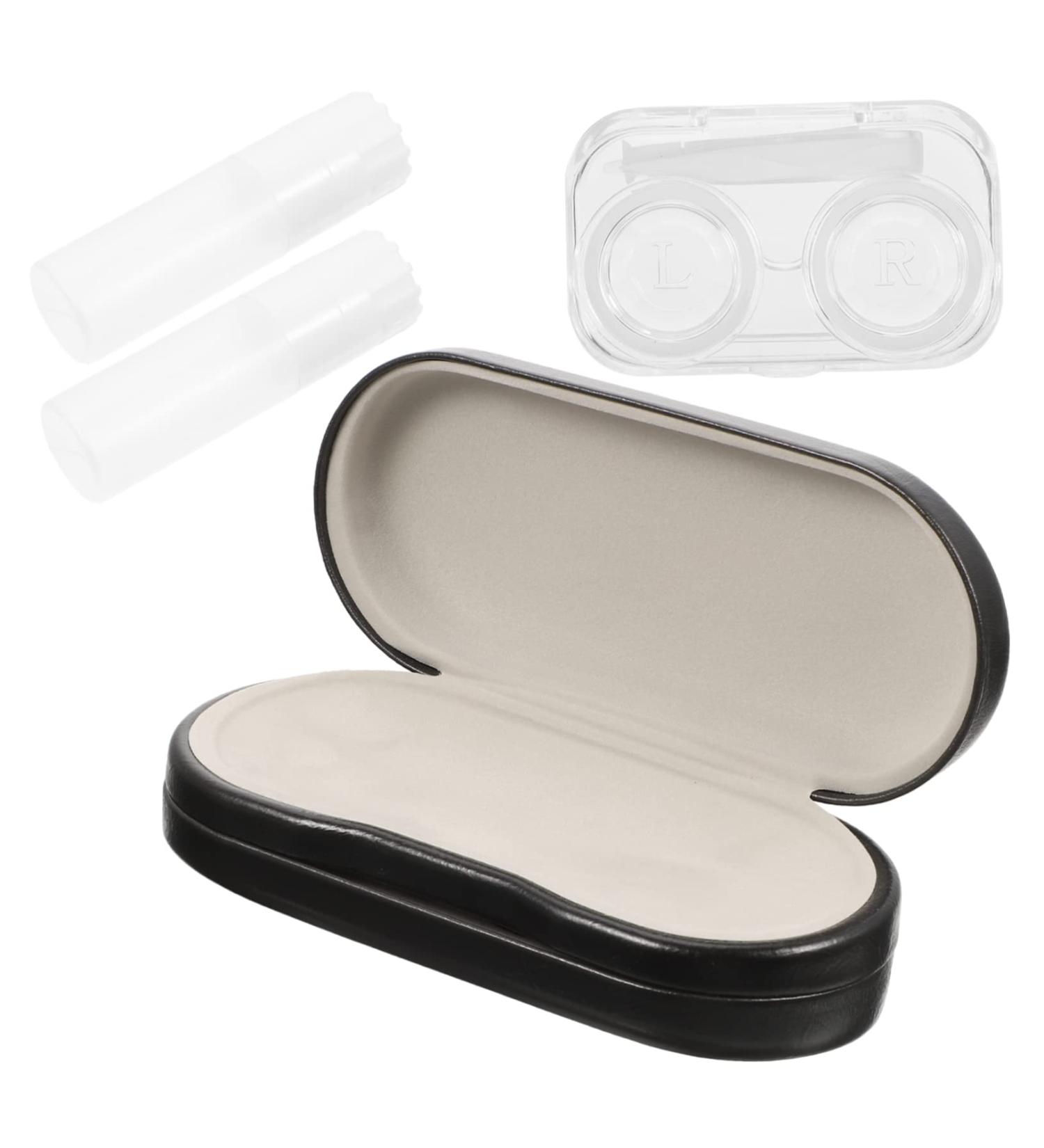 Solustrie Double-Layer Glasses Case - Travel Eyewear Storage for Contact Lenses & Glasses | Large Decorative Lensetui - Buy Online on GoSupps.com