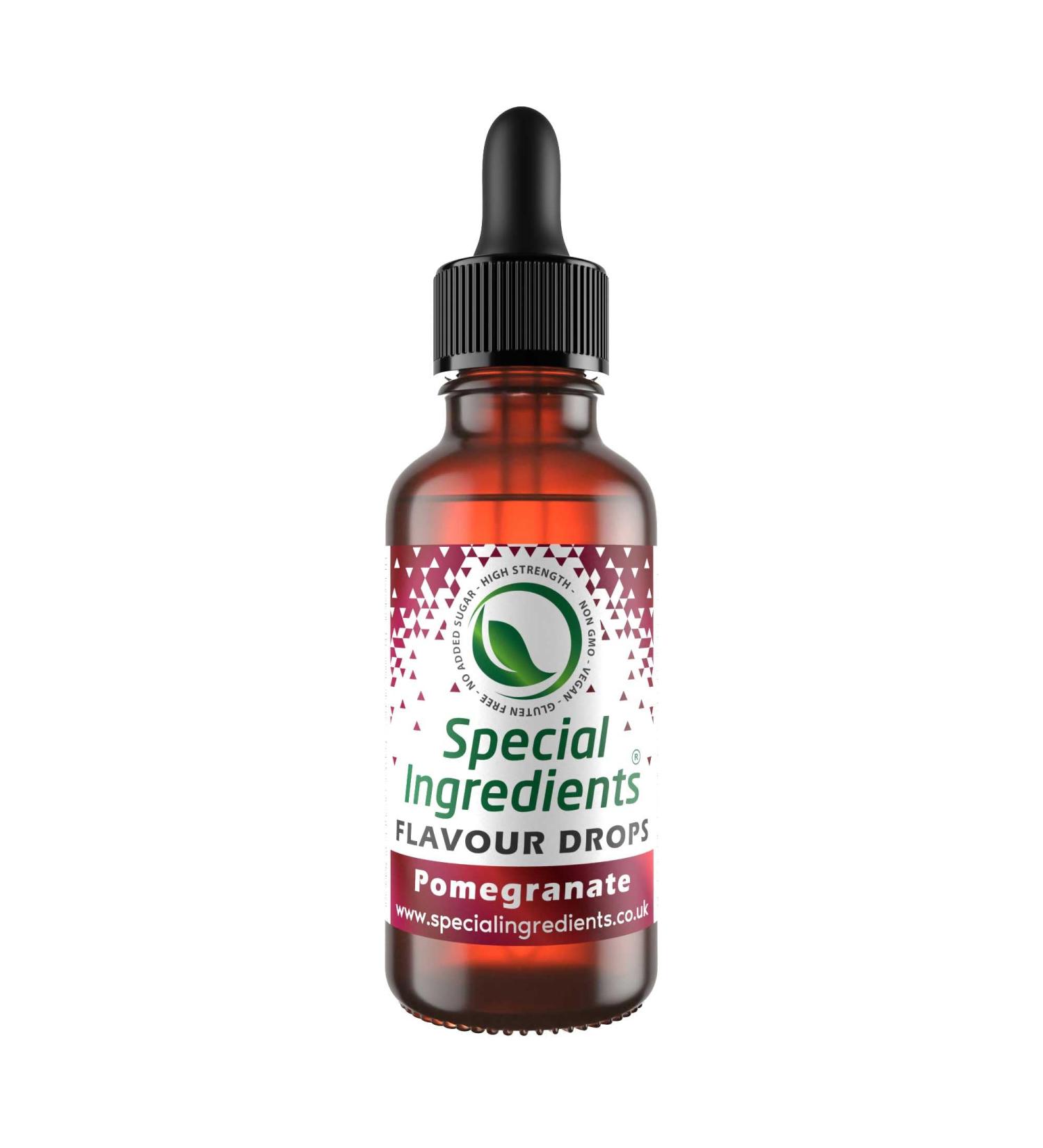 Pomegranate Flavour Drop 30ml - Highly Concentrated Vegan Food Flavouring - Buy Online on GoSupps.com
