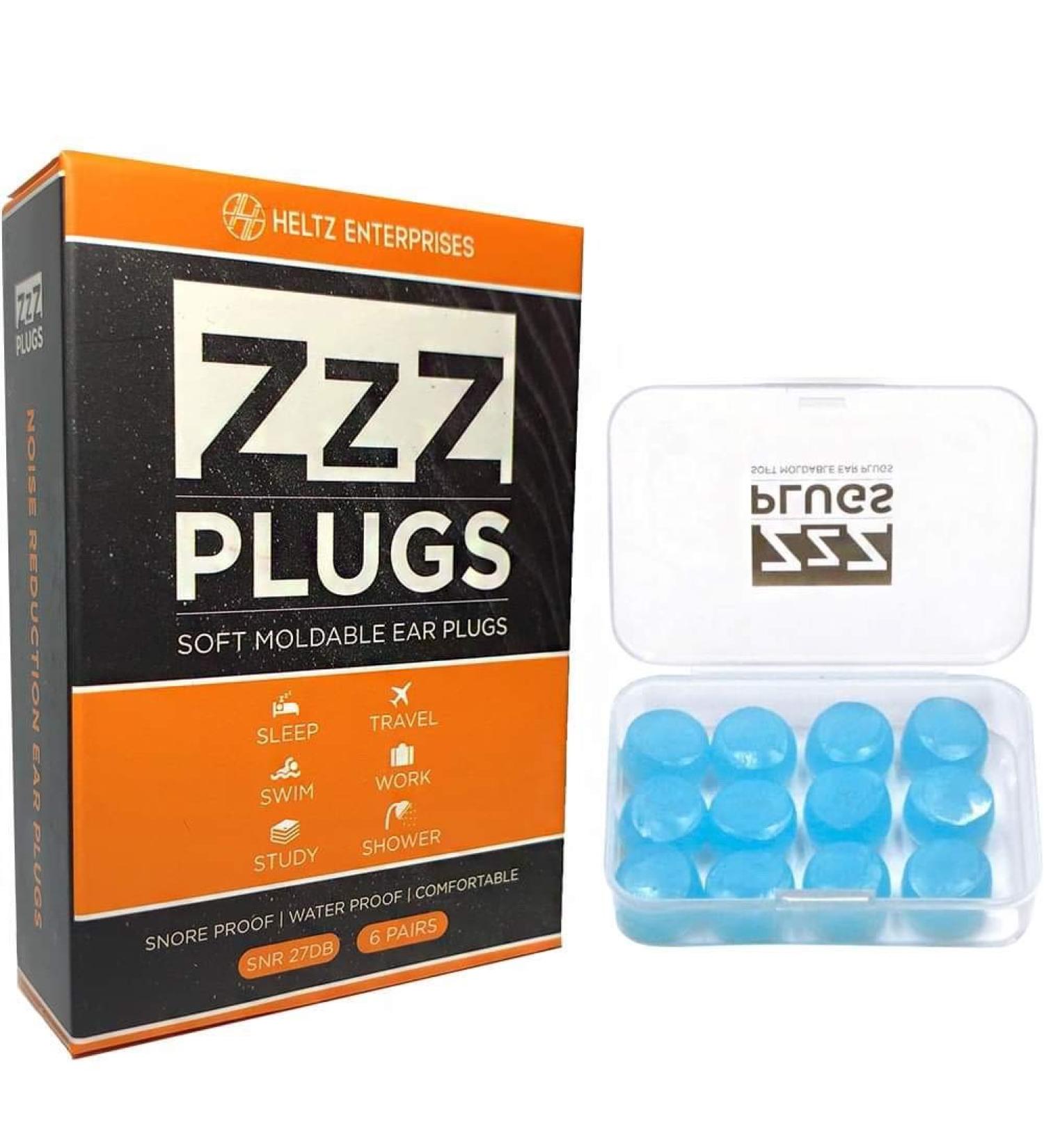 ZZZ-Plugs Silicone Earplugs - 6 Pair Value Pack for Sleeping, Swimming, Travel - Moldable Noise Cancelling Ear Plugs for Snoring, Studying, Concerts - Buy Online on GoSupps.com