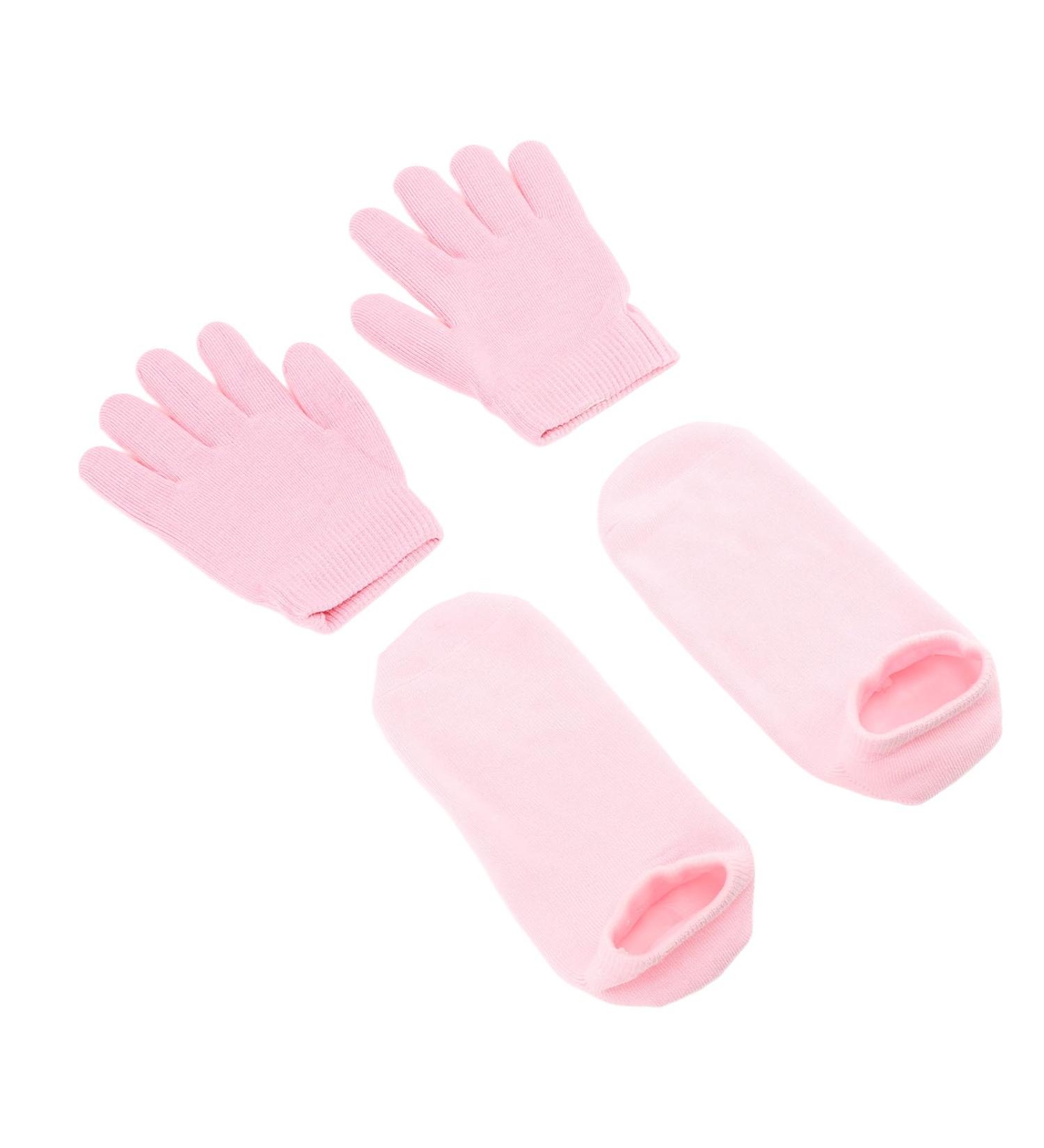 Moisturizing Gel Gloves Socks Set Soft Full Coverage Design for Dry Cracked Hands Feet with Cream Gift Choice for Men Women to Use (Pink) - Buy Online on GoSupps.com
