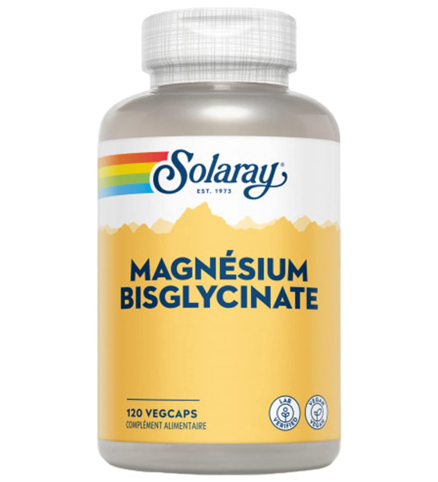 Solaray Magnesium Bisglycinate | Vegan formula and lab verified | 120 vegcaps