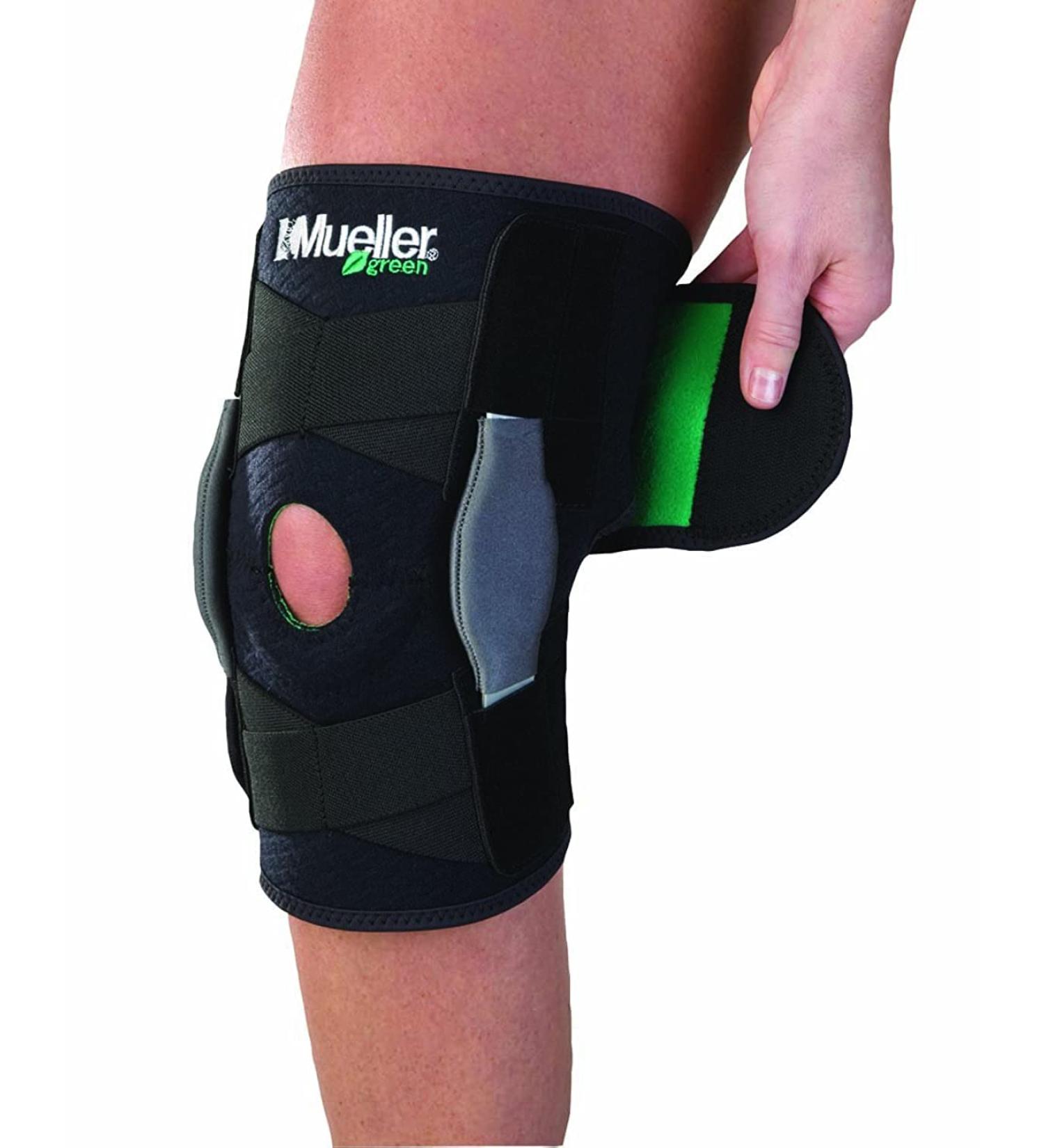 MUELLER Green Adjustable Hinged Knee Brace - Black/Green One Size Fits Most | International Shipping Available - Buy Online on GoSupps.com