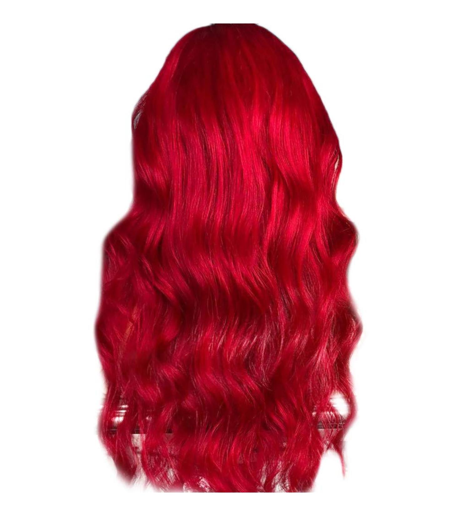 Buy Long Red Wavy Synthetic Wig for Women - 50s/60s/70s Cosplay Hairstyle | International Shipping Available - Buy Online on GoSupps.com
