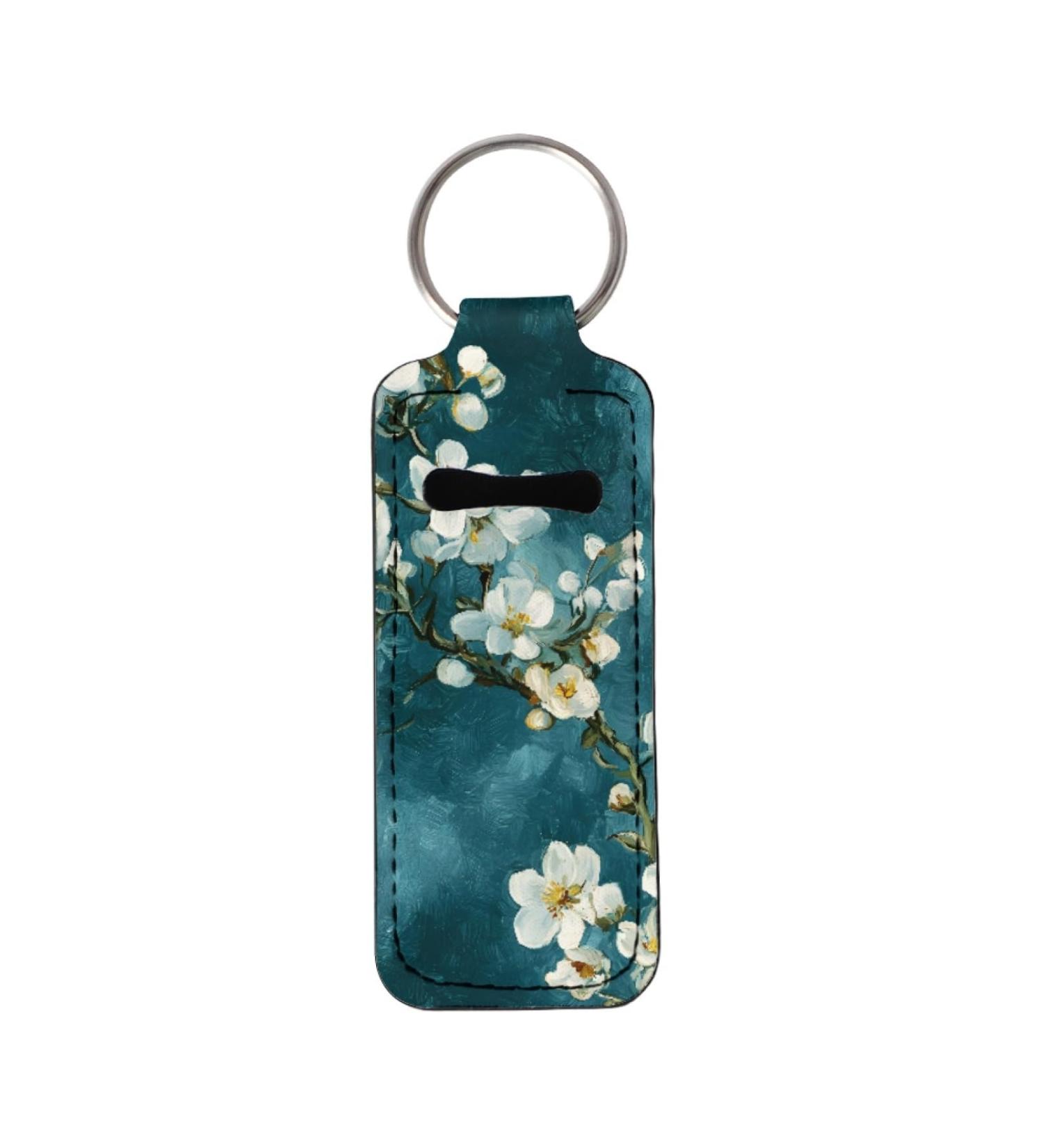 JooMeryer Van Gogh Oil Painting Chapstick Holder - Portable Lip Balm Sleeve Pouch Keychain for Women - Teal Flower Design - ONESIZE - Buy Online on GoSupps.com