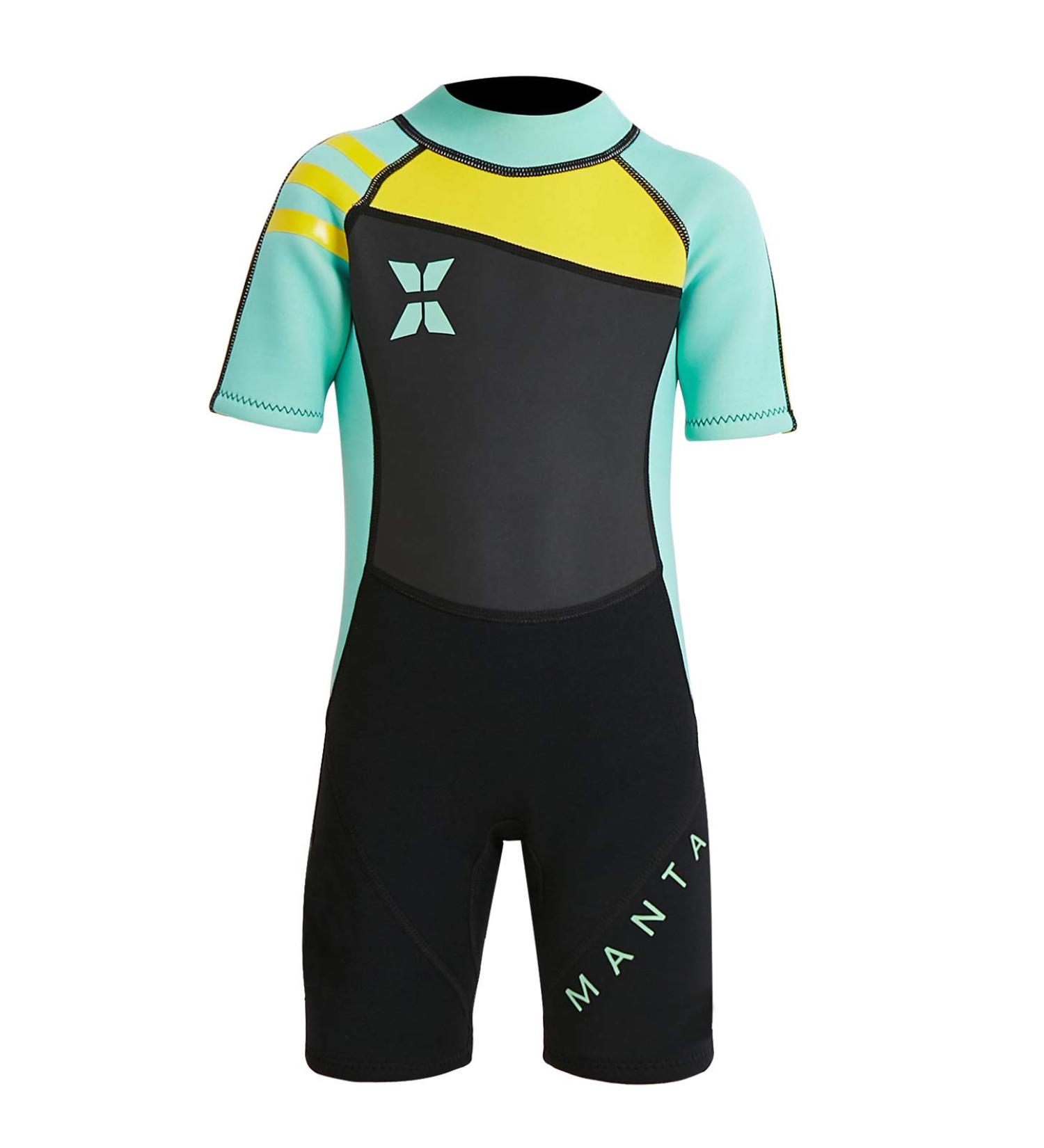 DIVE & SAIL Kids 2.5mm Warm Wetsuit One Piece UV Protection Shorty Suit Green XL - Buy Online on GoSupps.com
