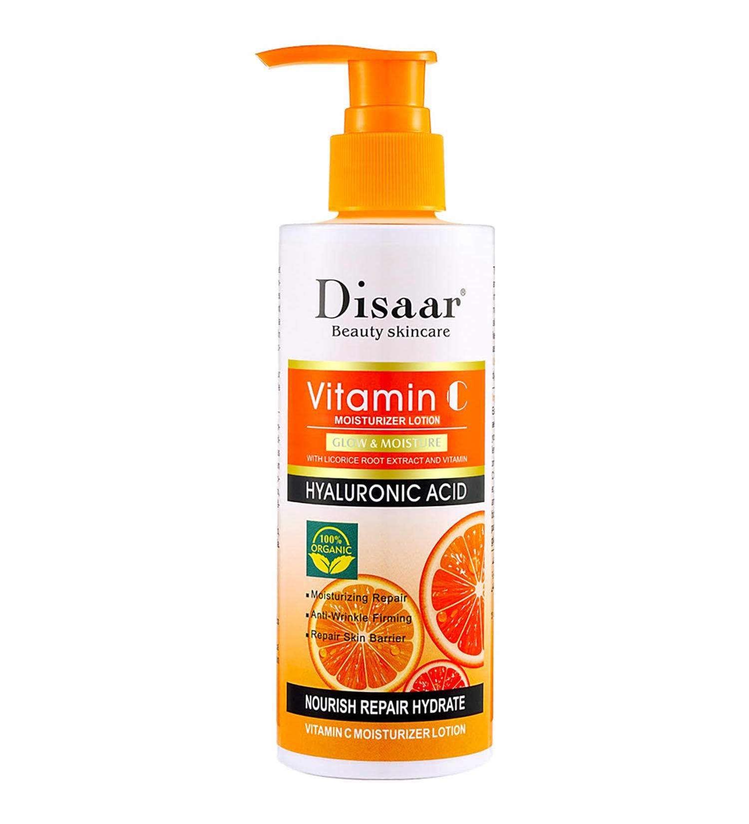 Vitamin C Moisturizing Lotion with Licorice Root & Hyaluronic Acid | Anti-Wrinkle Skin Repair | 230g - Buy Online on GoSupps.com