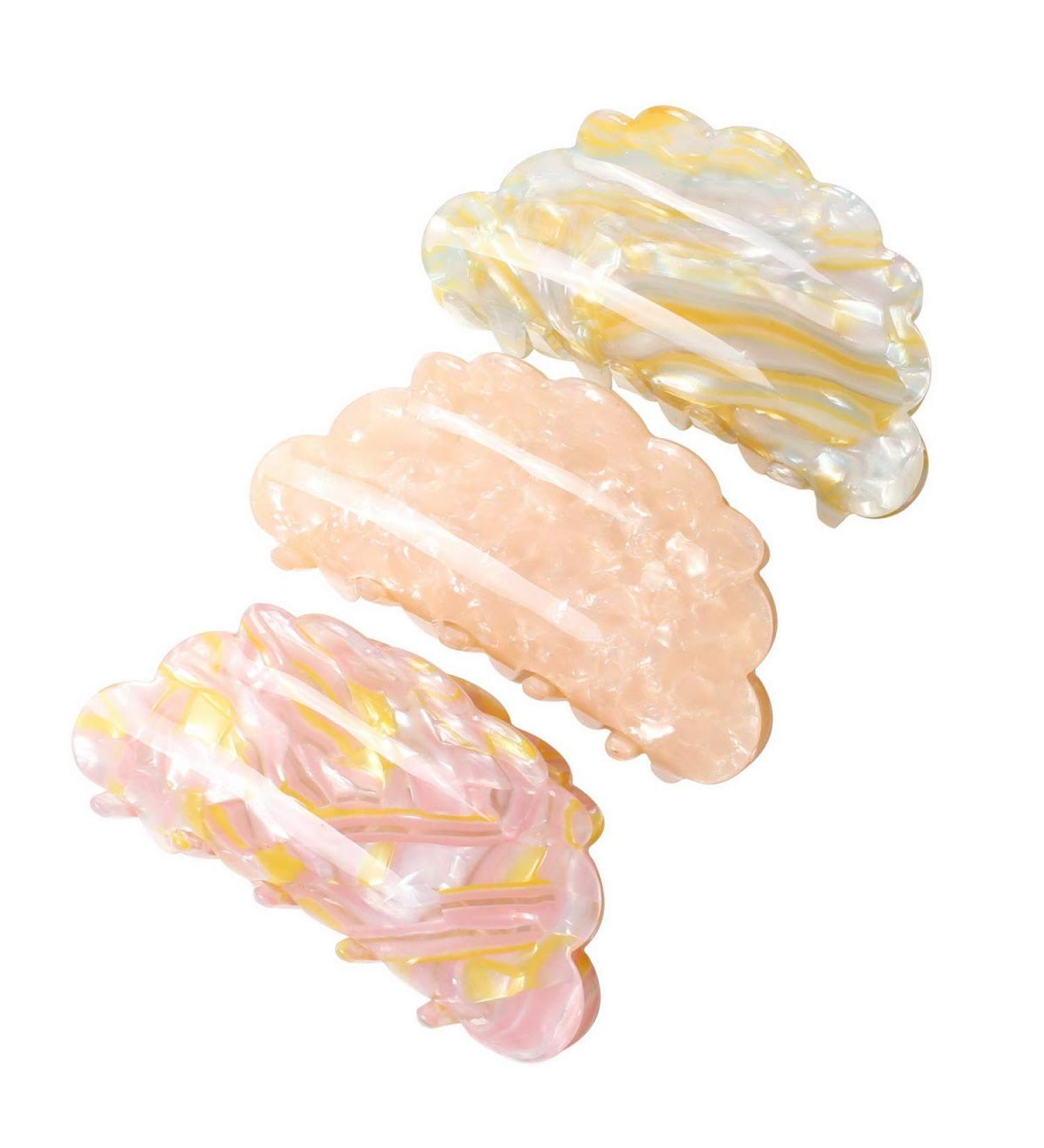 3-Pack Colorful Acrylic Hair Claw Clips for Women - Medium Hair Crab Clamp (Color A) - Buy Online on GoSupps.com