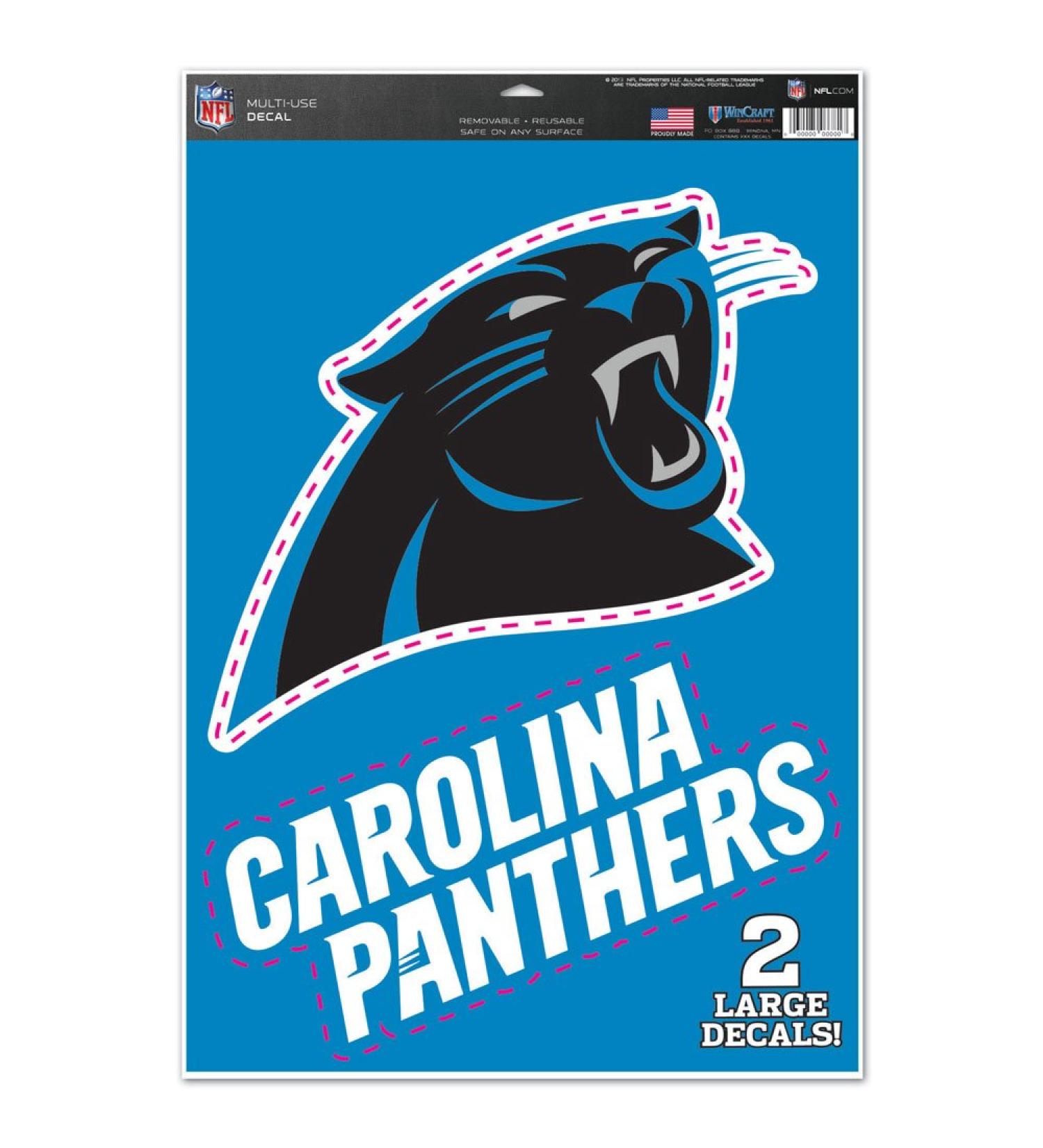 Wincraft NFL Carolina Panthers Multi-Purpose Sticker 28 x 43 cm Multi-Colour