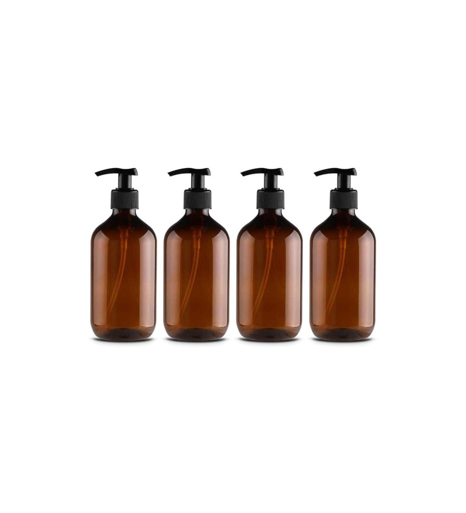 Leikance Empty Shower Gel Bottles 300ml Refillable Pump Bottles for Dispensing Lotions Shampoos 4Pcs Brown - Buy Online on GoSupps.com