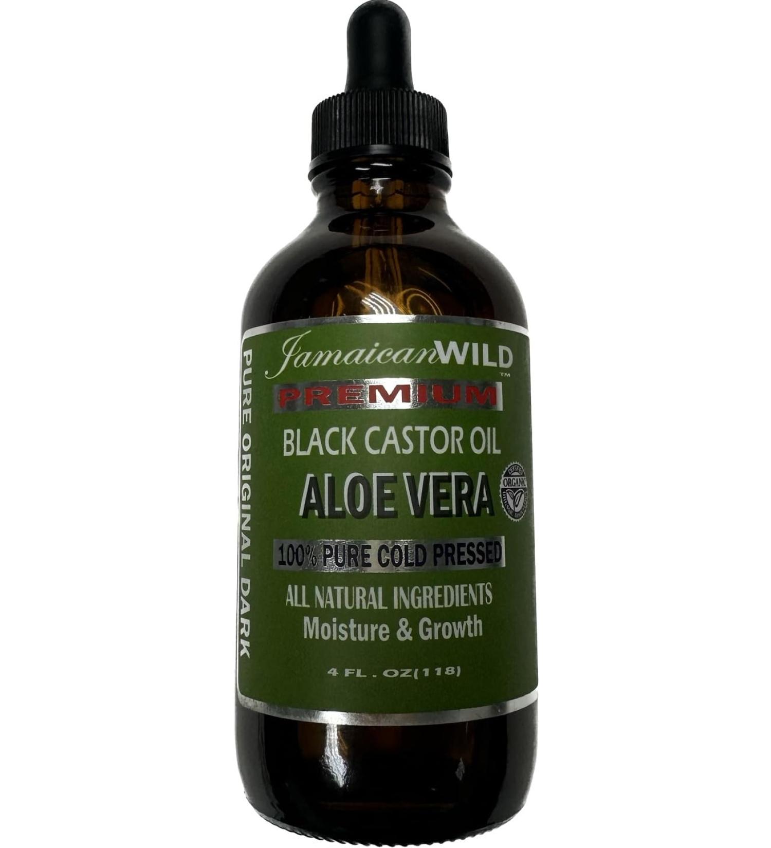 Jamaican Wild Black Castor Oil (Aloe Vera 4 oz) Aloe Vera 4 Fl Oz (Pack of 1)