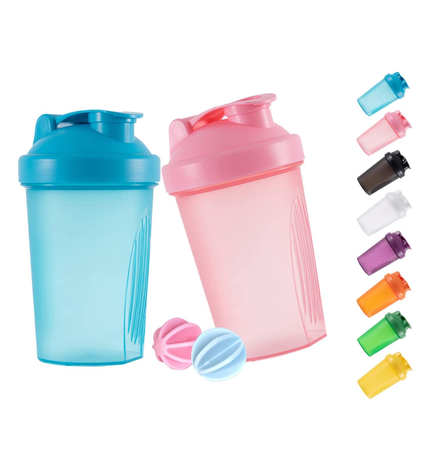 Gaishion 400ml Protein Shaker Bottle Set - Leak-Proof BPA Free with Sieve & Scale - Perfect for Creamy Protein Powder Shakes (Blue + Pink) - Buy Online on GoSupps.com
