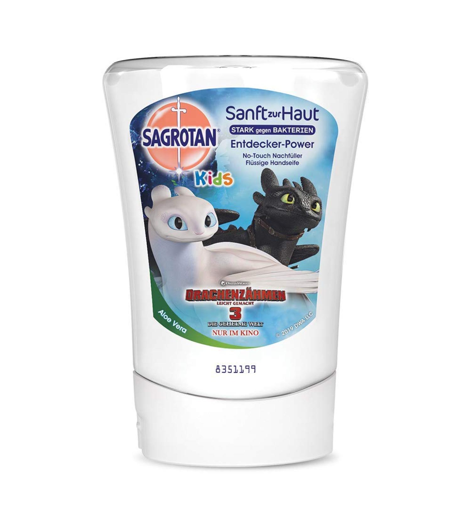 Sagrotan No-Touch Kids Aloe Vera Hand Soap Refill 250ml - Automatic Dispenser Compatible - 1 Pack - Buy Online on GoSupps.com