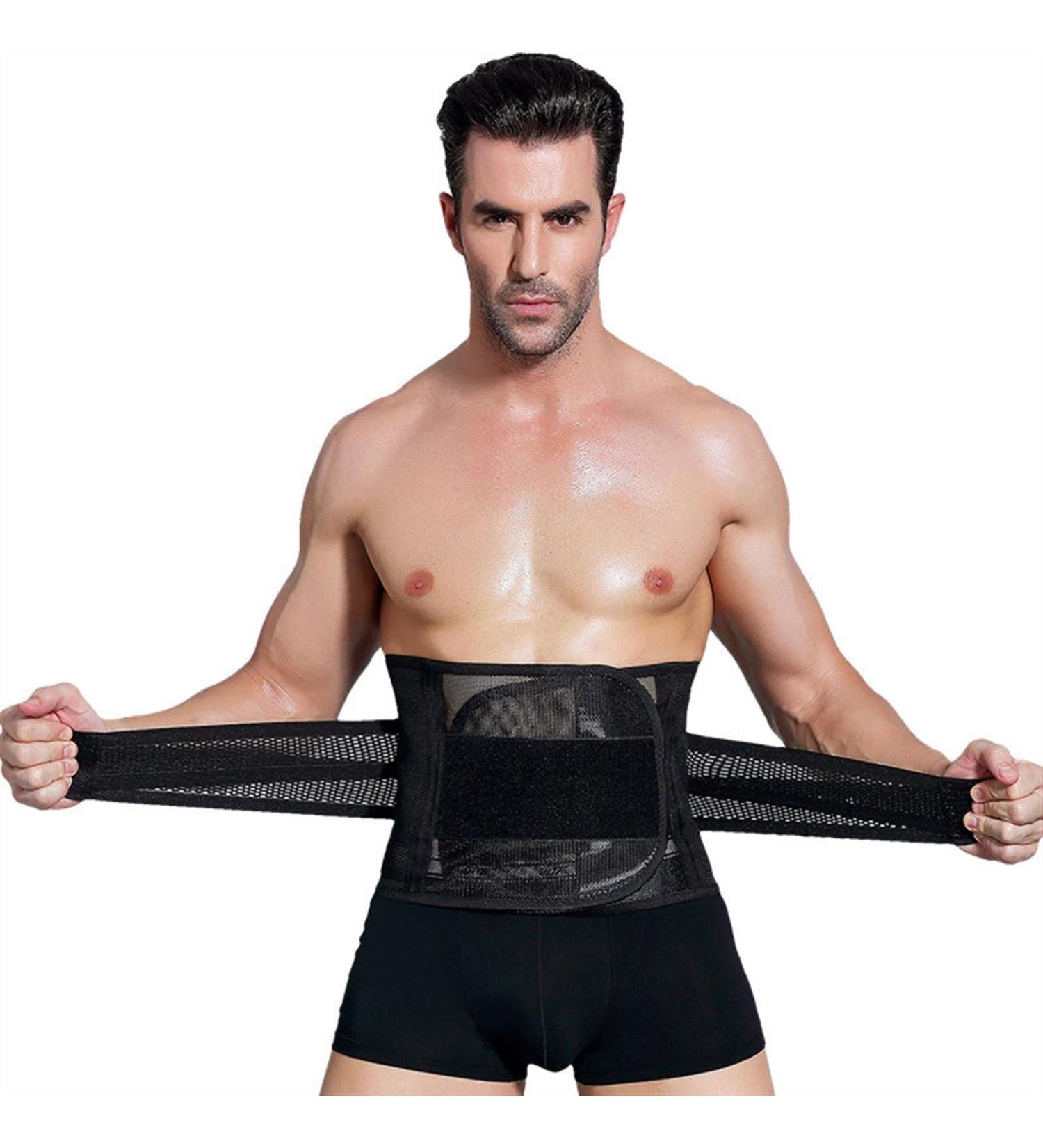 Adjustable Sweat Slim Belt | Lumbar Spine Support Corset | Waist Trainer - XL M XXL - White & Black - Buy Online on GoSupps.com