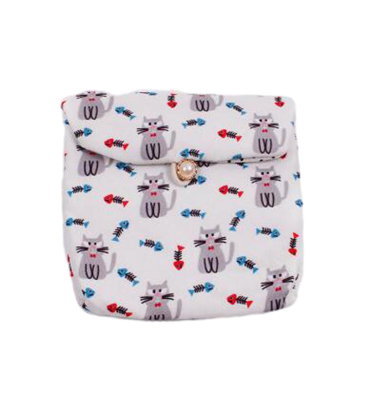Shop Miedeon 2 PCs Tampon Storage Bag for Women | Soft Menstruation Pocket Organizer (5.1x5.1 IN) - Sweet Design Perfect for Travel - Buy Online on GoSupps.com