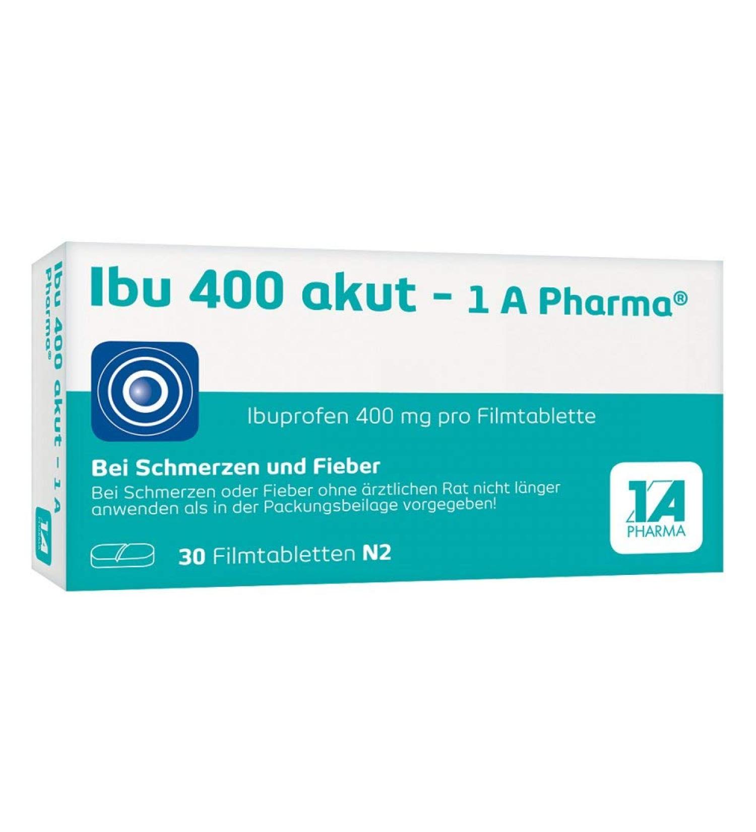 Ibu 400 akut - 1 A Pharma 400 mg tablets with ibuprofen (30 pcs.): For pain and fever