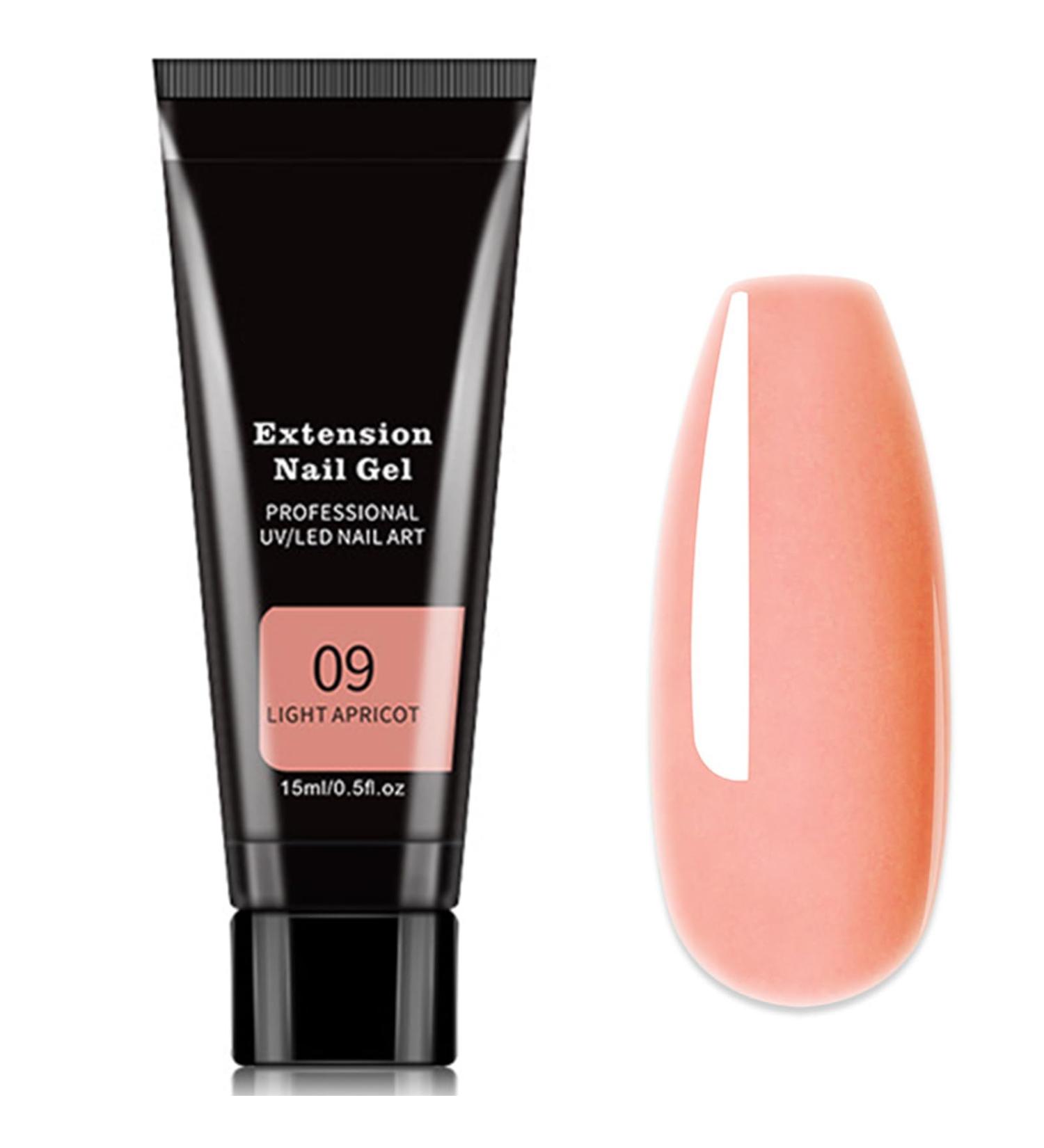 Nail Extension Gel 15ml Cinnamon Poly Gel - Nude Pink Enhancement for French Manicure (#09 Light Apricot) - Perfect for Beginners - Buy Online on GoSupps.com