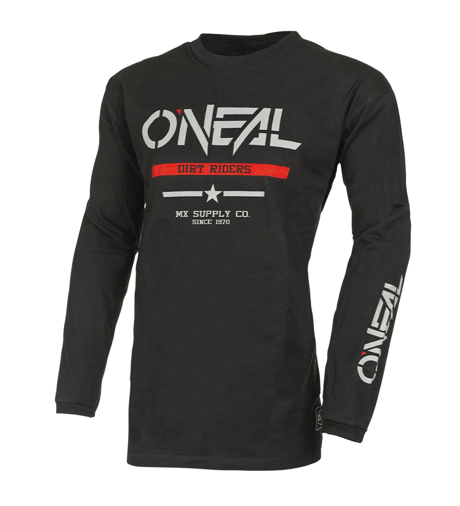 O'neal element Youth Cotton Jersey Squadron V.22 I MX MTB Shirt I Children Sports Hirt Boy Langarm I MTB MX I Slim Fit For perfect fit I 100% cotton 13 years black/gray