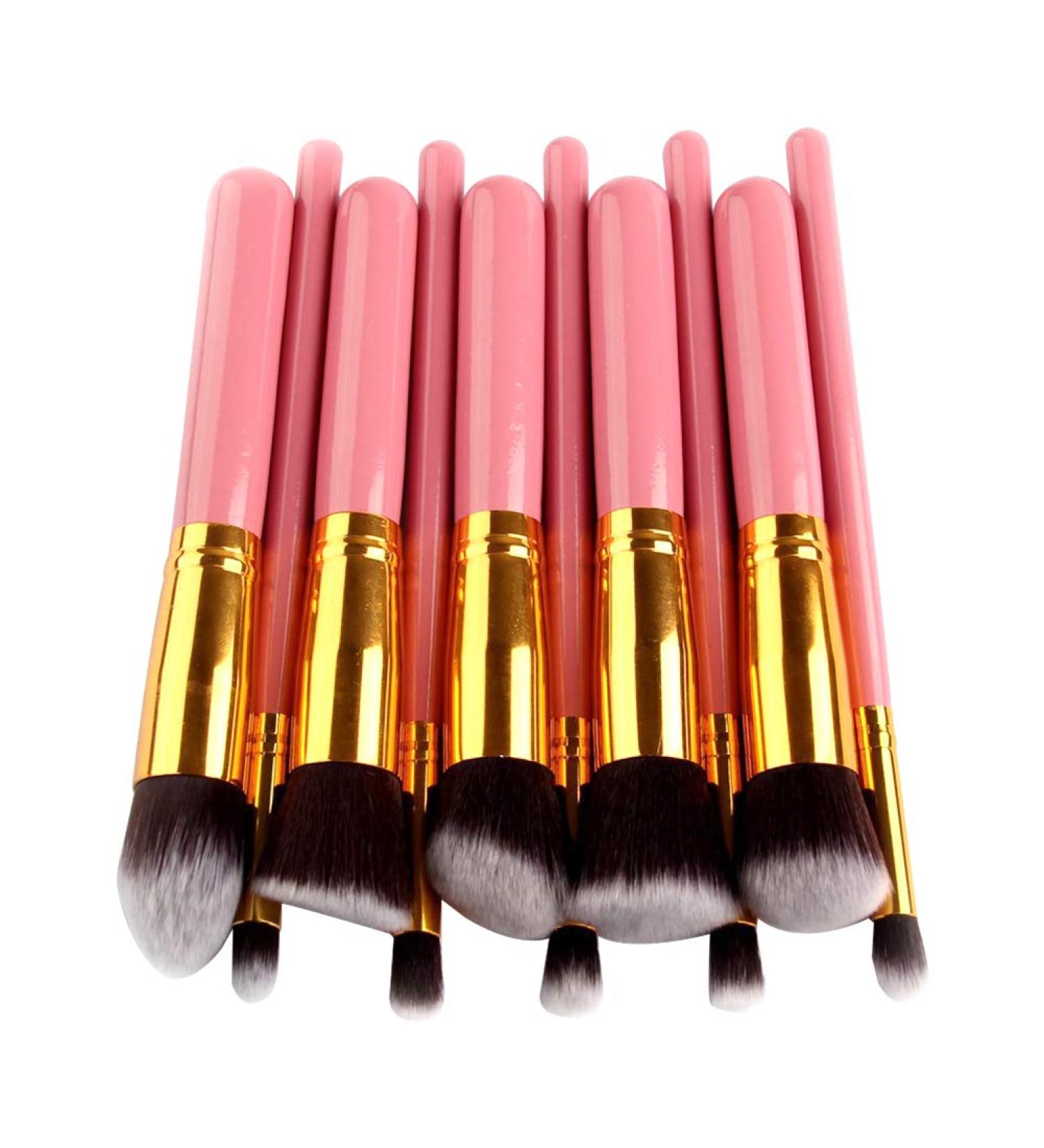Milopon 10PC Makeup Brush Set - Foundation Eyeshadow Eyebrow & Facial Brushes for Women & Girls - Perfect for Flawless Makeup Application - Buy Online on GoSupps.com