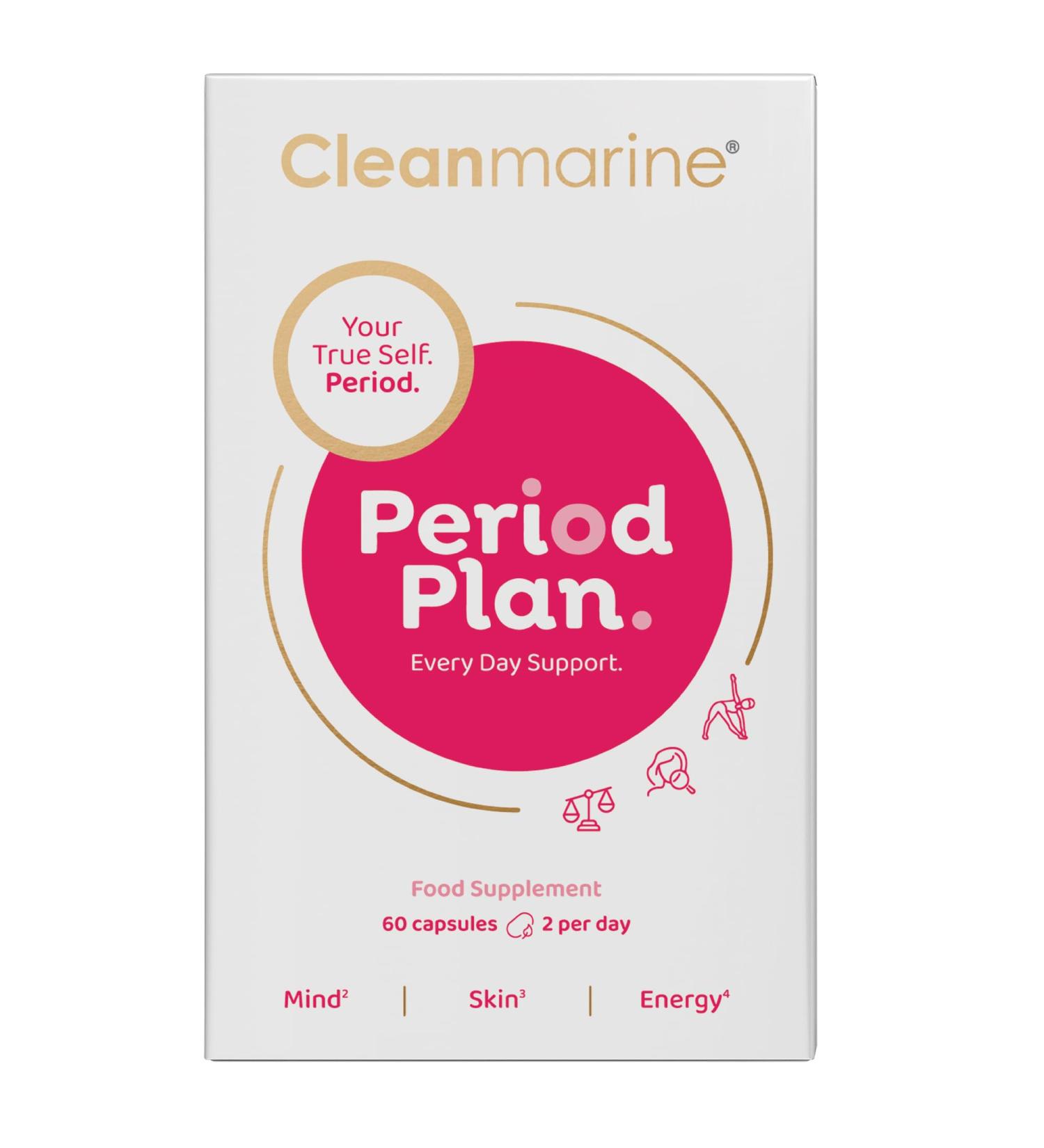 Cleanmarine Period Plan - Natural Hormonal Support for Women - 60 Capsules - Buy Online on GoSupps.com