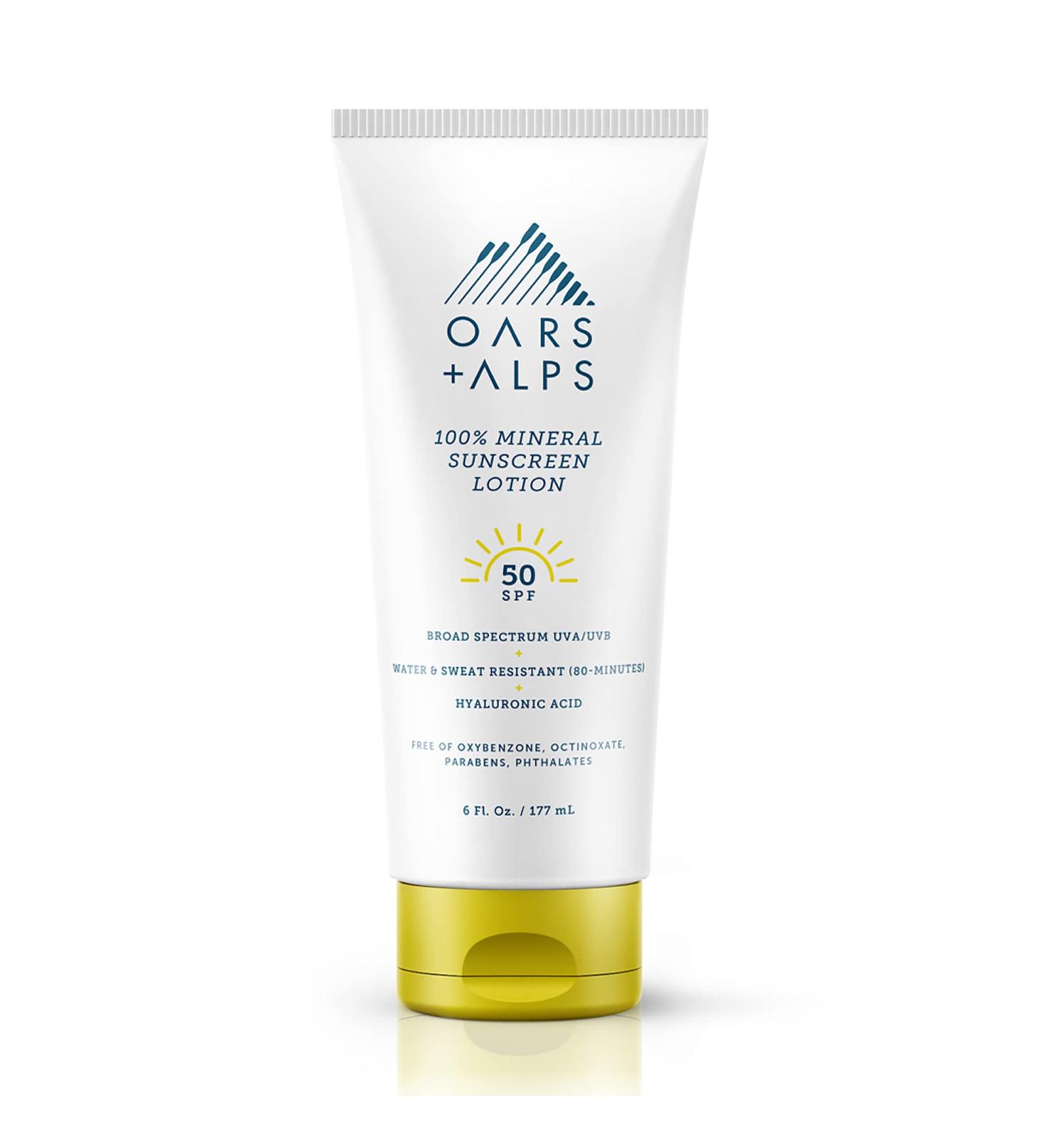 Oars + Alps 100% Mineral SPF 50 Body Lotion - Natural Sun Protection - Buy Online on GoSupps.com