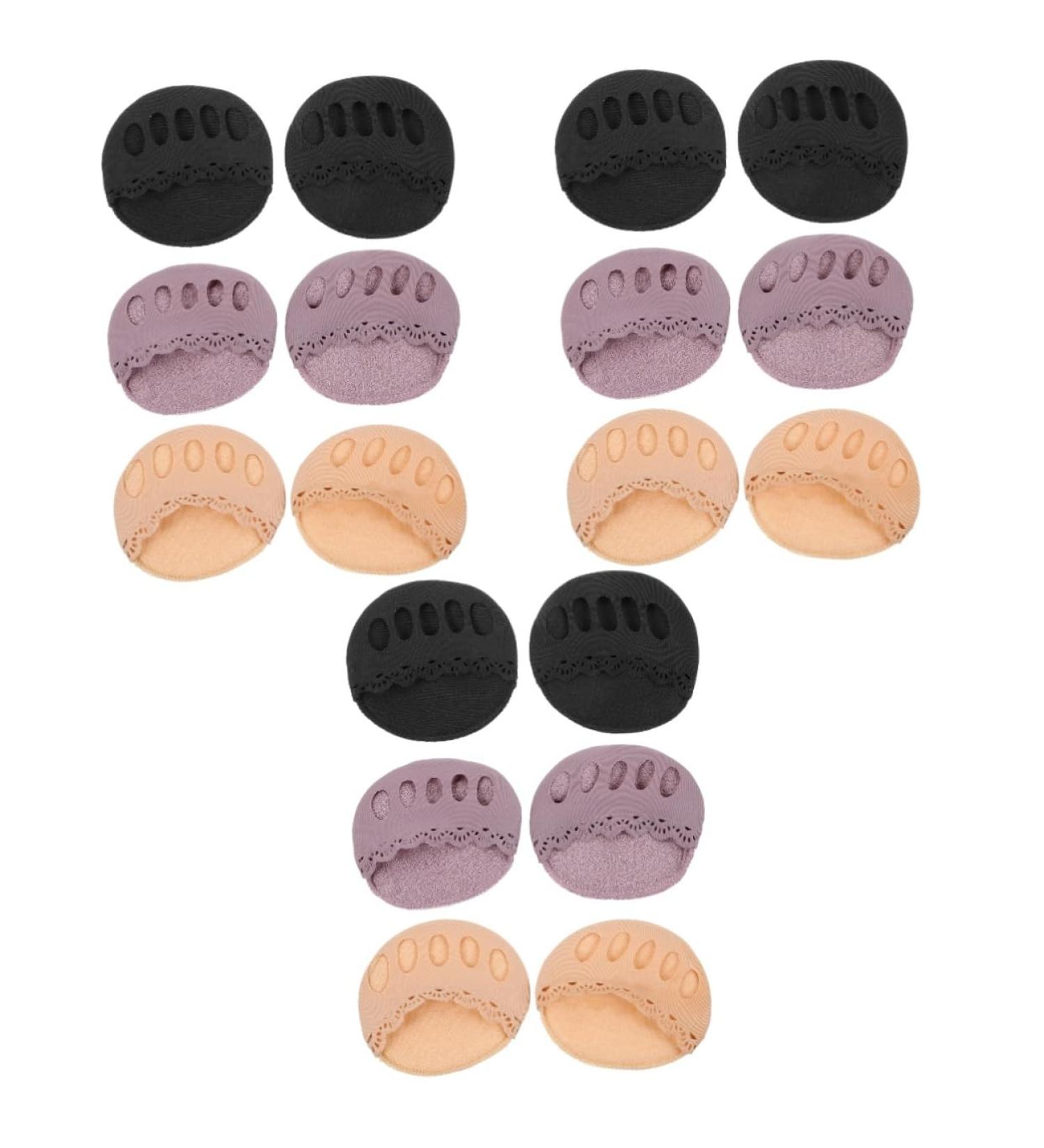 FRCOLOR 9 Pairs Lace Five Toe Socks Non Skid Socks Yoga Socks Foot Pads for Heels Ball of Foot Cushions Half Boat Socks Toe Alignment Socks Forefoot Pads High Heel Gasket Nylon Miss - Buy Online on GoSupps.com