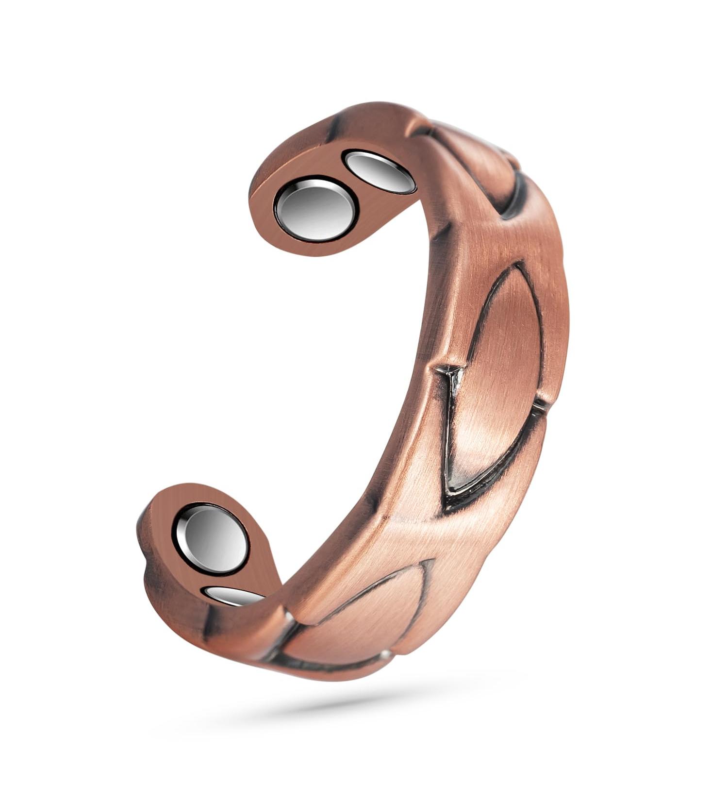 EnerCoppeX Copper Magnetic Ring for Women Lymphatic Drainage Adjustable Ring 3500 Gauss Magnet (CPR-0936Q) - Buy Online on GoSupps.com