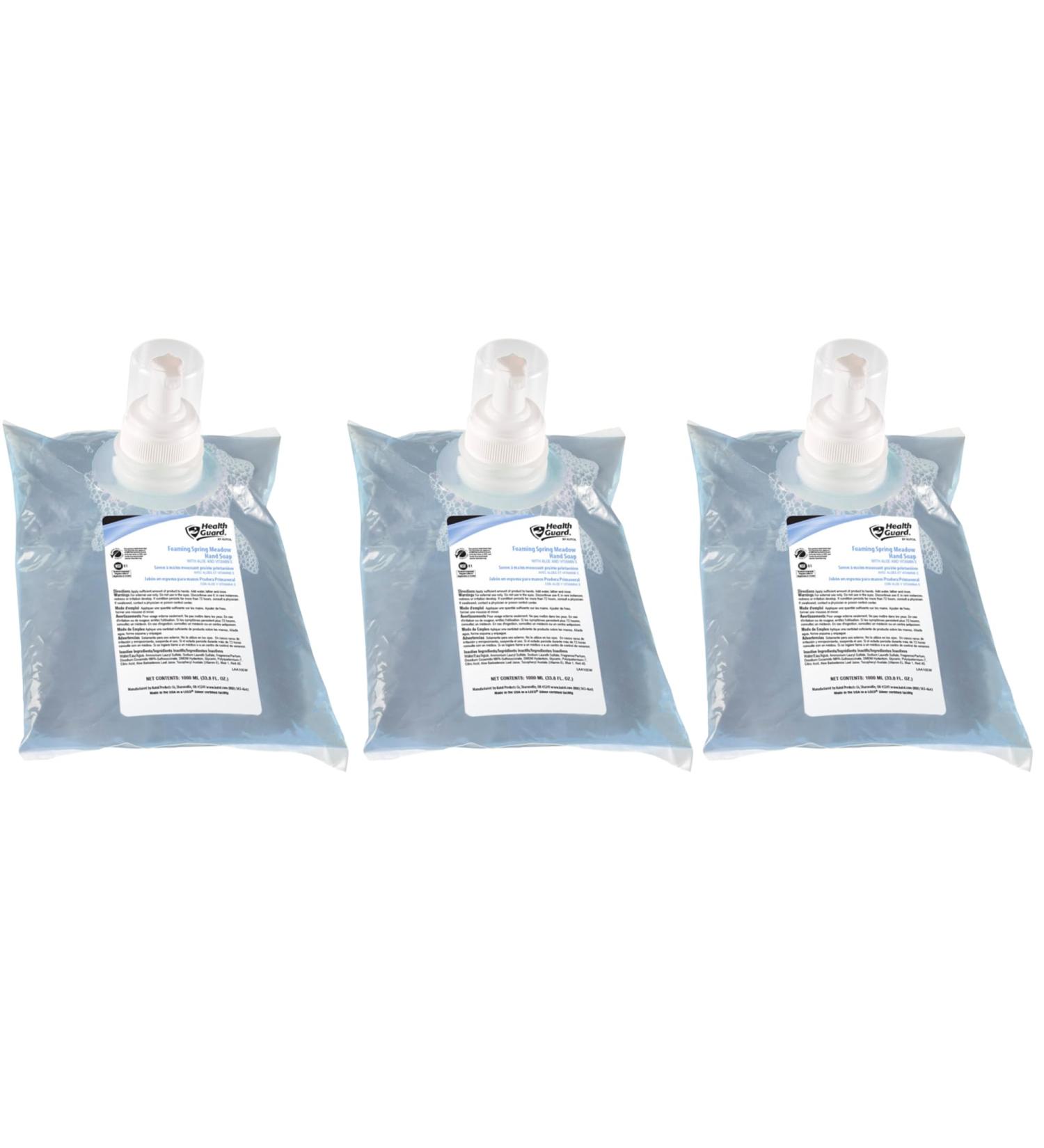 Health Guard 63141 Foaming Luxury Hand Soap 1000 mL Refill Bag Spring Meadow Fragrance (Pack of 3) - Buy Online on GoSupps.com