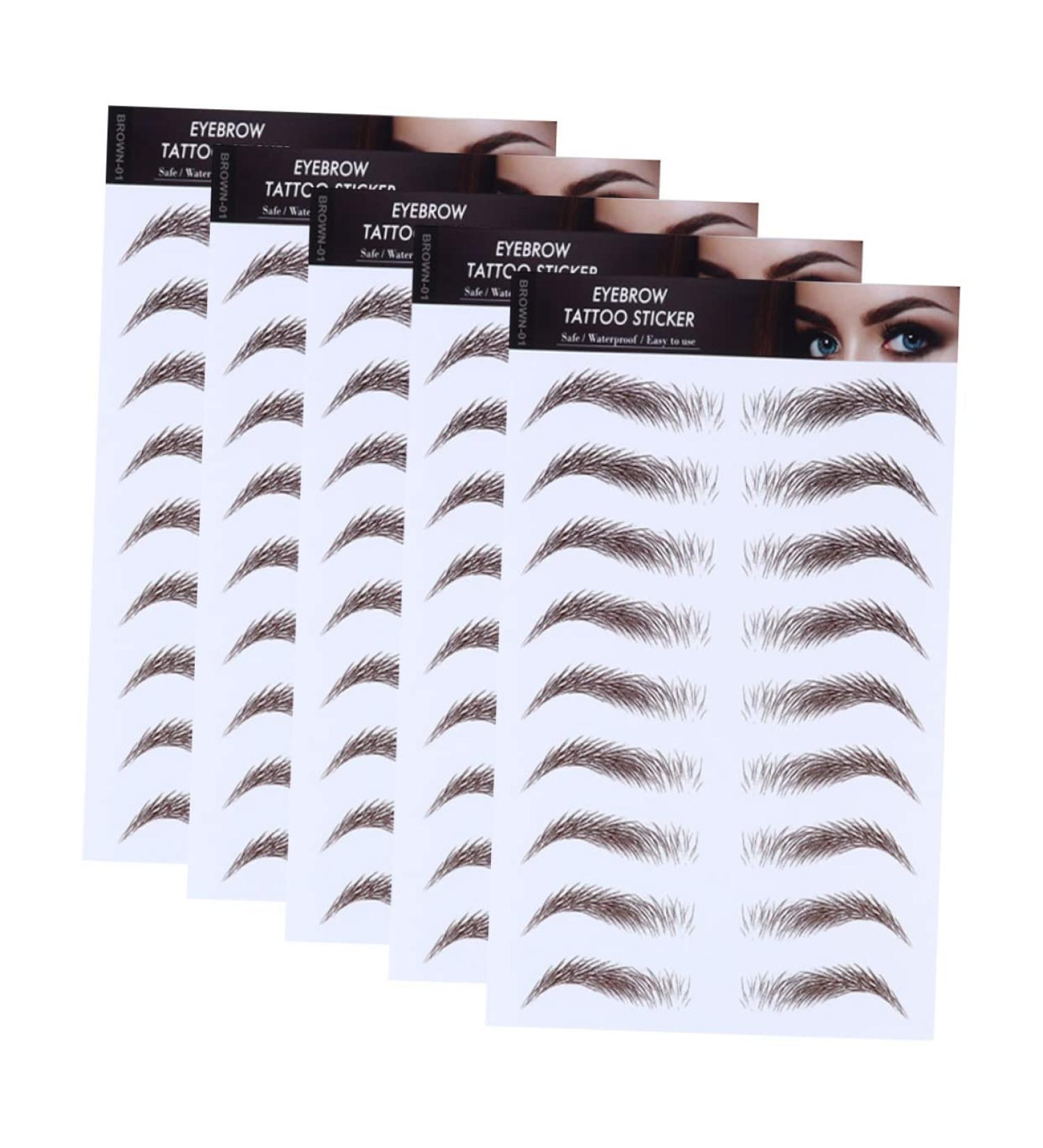 Outanaya 5pcs Eyebrow Stickers Brow Grooming Shaping Sticker Eyebrow Transfer Stickers Miss Trimming Stencil - Buy Online on GoSupps.com