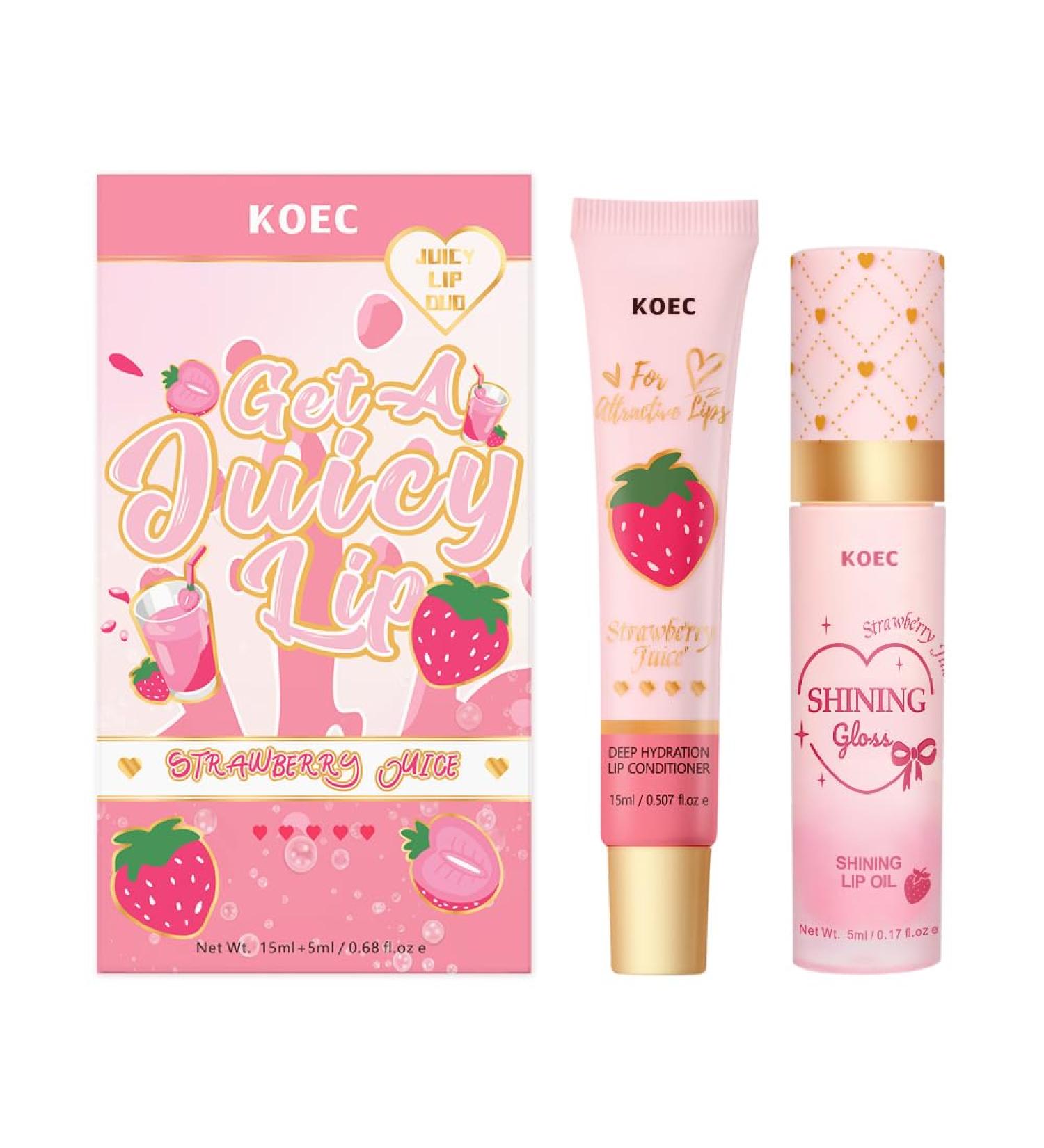 KOEC Strawberry Juicy Lip Duo Energy Lip Conditioner Hydrate Dry and Damaged Lips Long-Lasting Strawberry middle - Buy Online on GoSupps.com