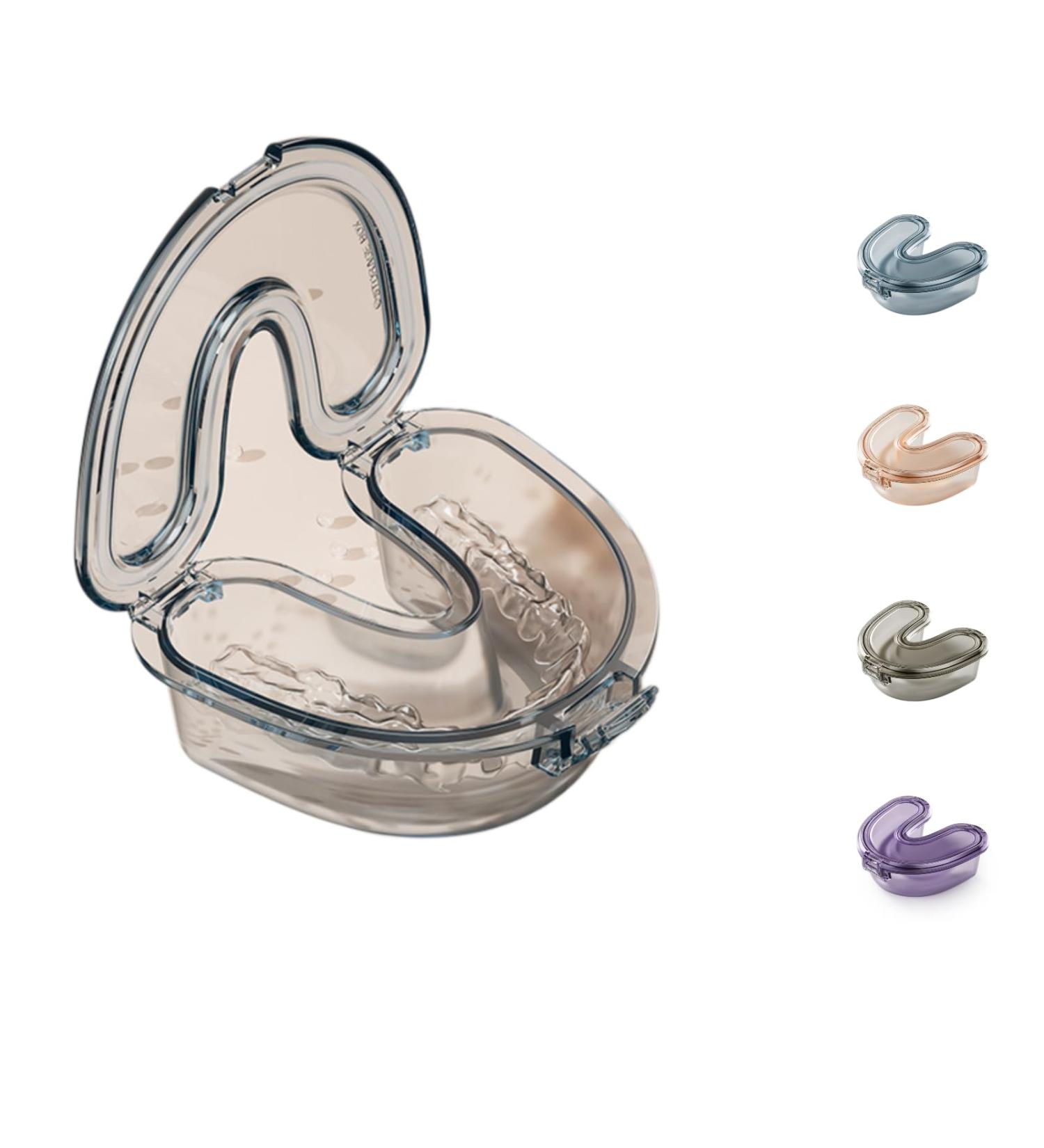 Portable Invisible Braces Storage Box | Transparent Orthodontic & Denture Case - Blue - Buy Online on GoSupps.com