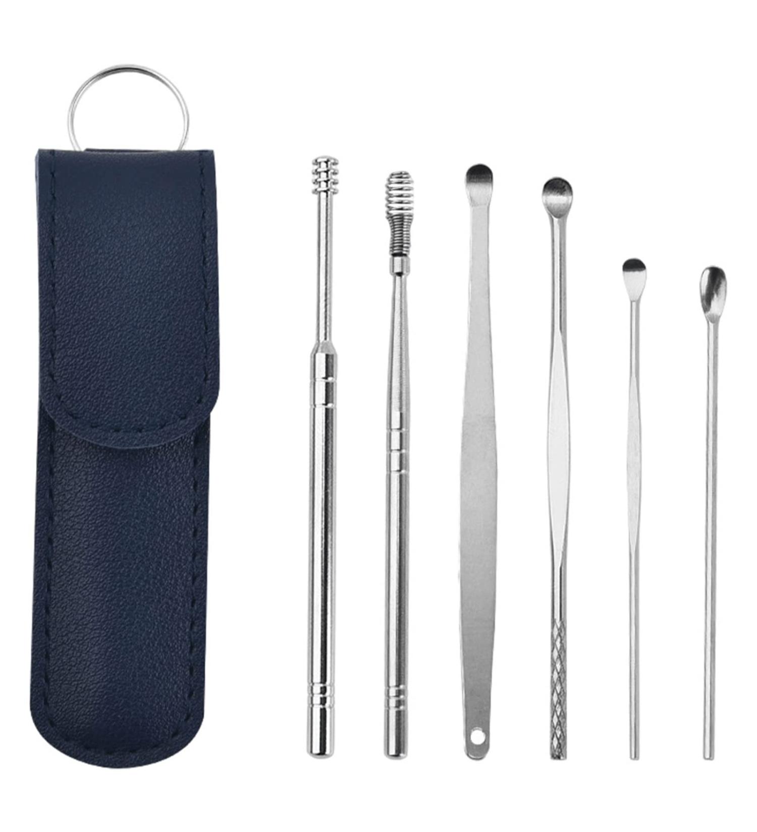 TARVIT Earwax Removal Tool - Stainless Steel Earpick & Curette Blue Ear Cleaner for Effective Earwax Removal - Buy Online on GoSupps.com