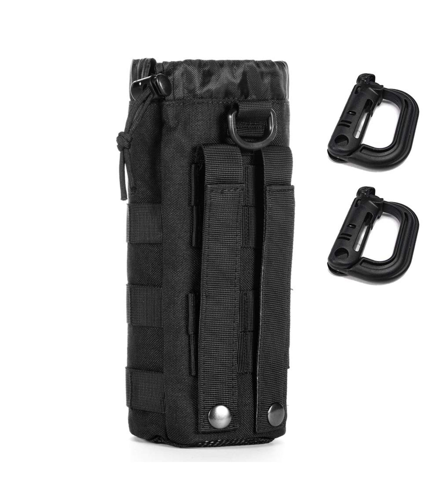 Upgraded Tactical Water Bottle Holder - Black | Molle Hydration Carrier Bag for Sports and Travel - 1 Pack - Buy Online on GoSupps.com